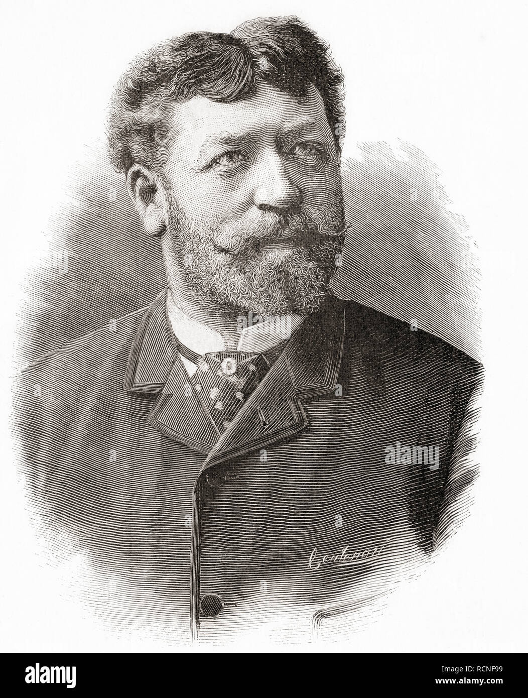 Francesco Tamagno, 1850 - 1905. Tenor lírico italiano. Desde la Ilustracion artistica, publicado el 1887. Foto de stock