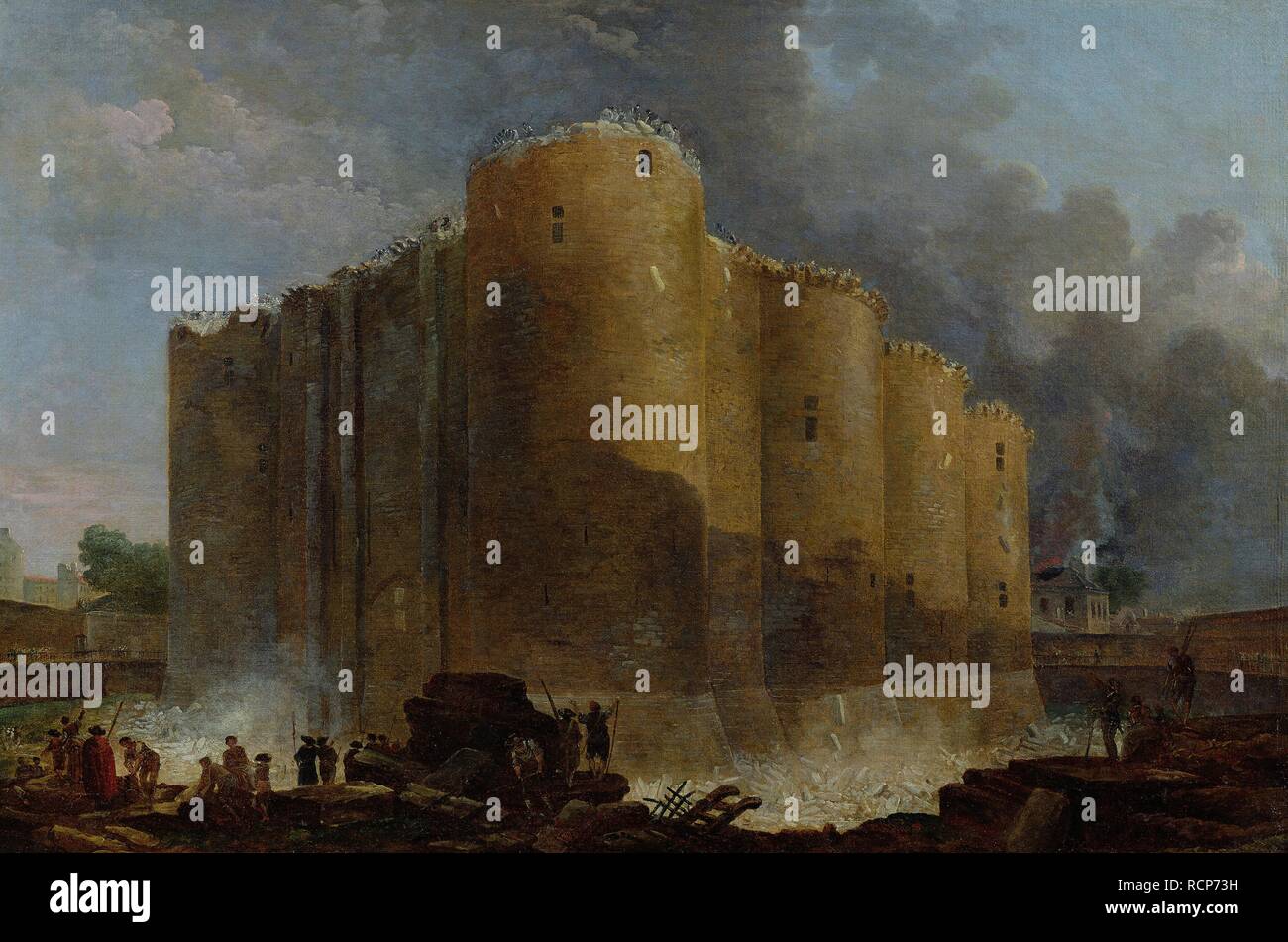 La demolición de la Bastilla, 14 de julio de 1789. Museo: Musée Carnavalet, París. Autor: ROBERTO, HUBERT. Foto de stock