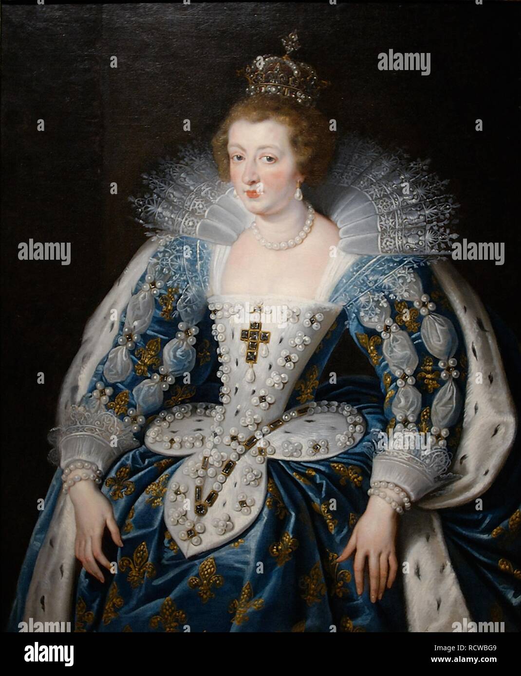 Retrato de Ana de Austria, Reina de Francia y Navarra (1601-1666). Museo: Colección privada. Autor: Rubens, Pieter Paul. Foto de stock