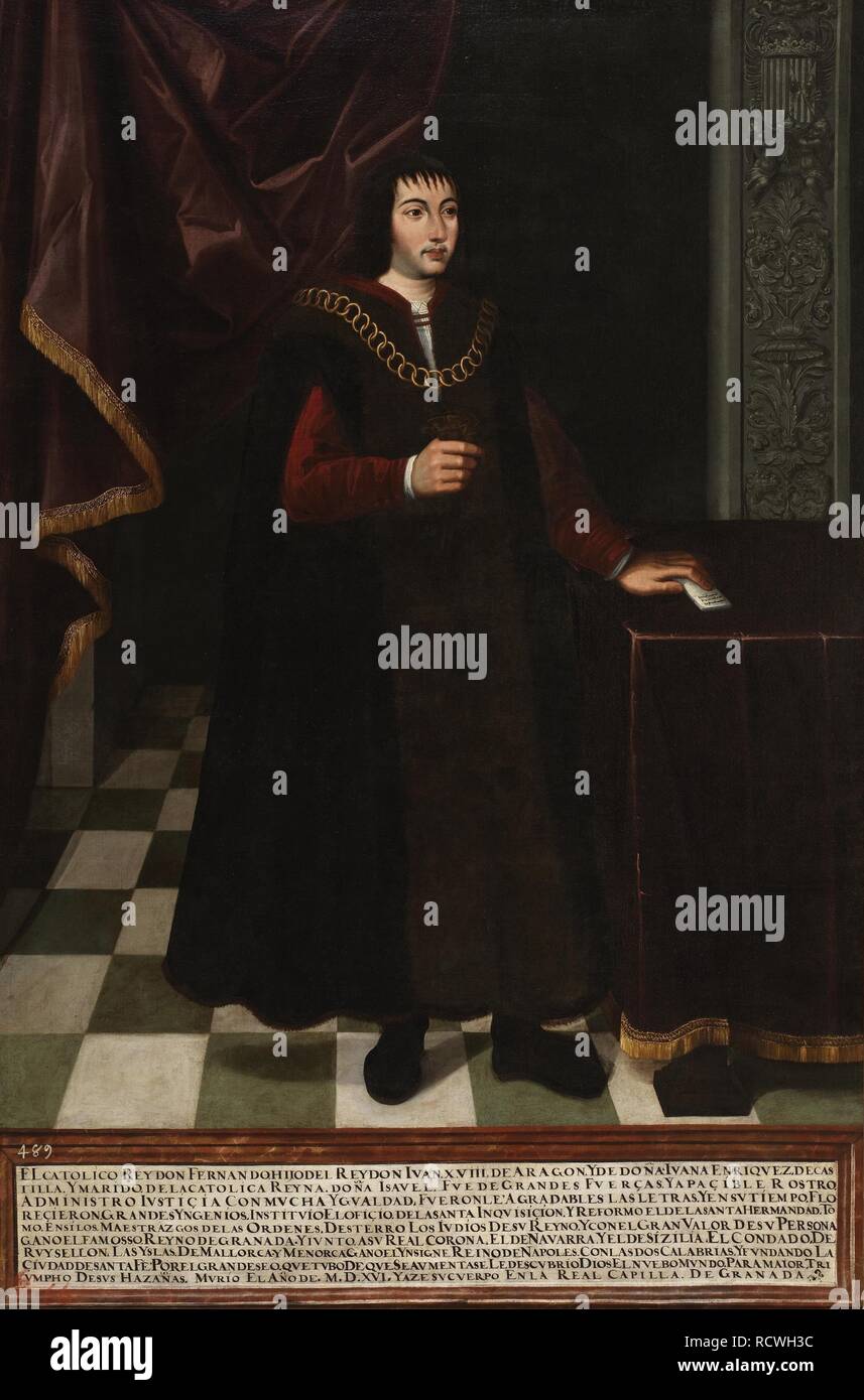Retrato del Rey Fernando II de Aragón (1452-1516). Museo: Museo del Prado, Madrid. Autor: Anónimo. Foto de stock