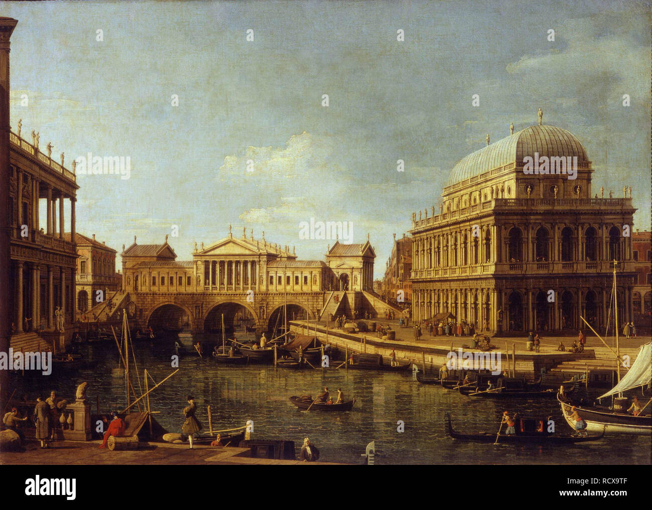 Capriccio con la arquitectura palladiana. Museo: Galleria Nazionale de Parma. Autor: Canaletto. Foto de stock