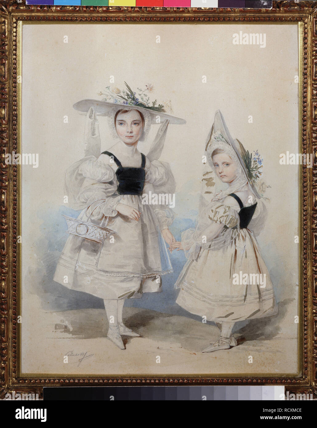 Retrato de las grandes duquesas Olga y Alexandra en vestidos. Museo: State V. Tropinin-Museum, Moscú. Autor: Sokolov, Pyotr Fyodorovich Fotografía de stock - Alamy Retrato de las grandes duquesas Olga y Alexandra en vestidos. Museo: State V. Tropinin-Museum, Moscú. Autor: Sokolov, Pyotr Fyodorovich Fotografía de stock - Alamy