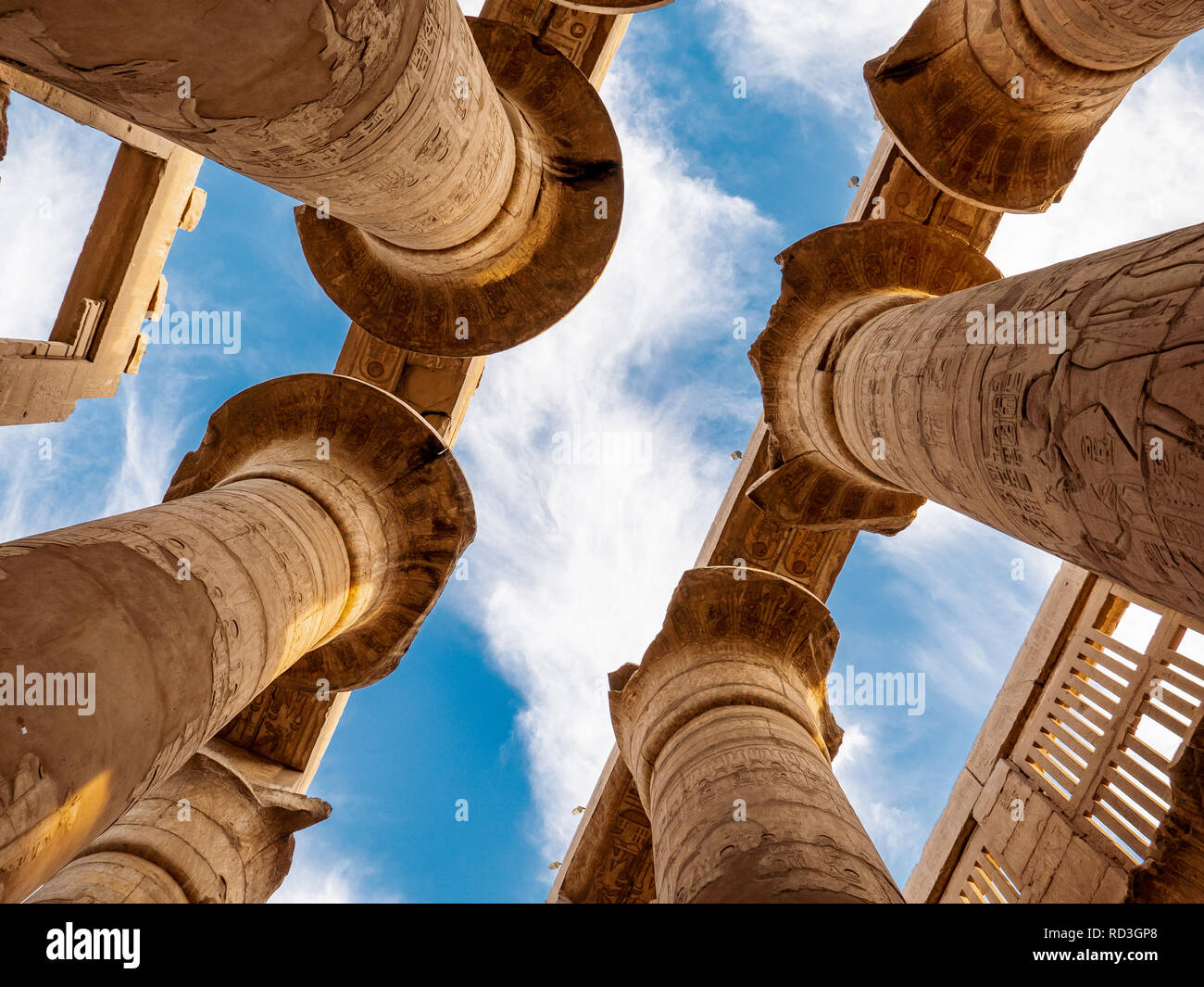 Las antiguas ruinas del templo de Karnak en Egipto, Luxor. Foto de stock