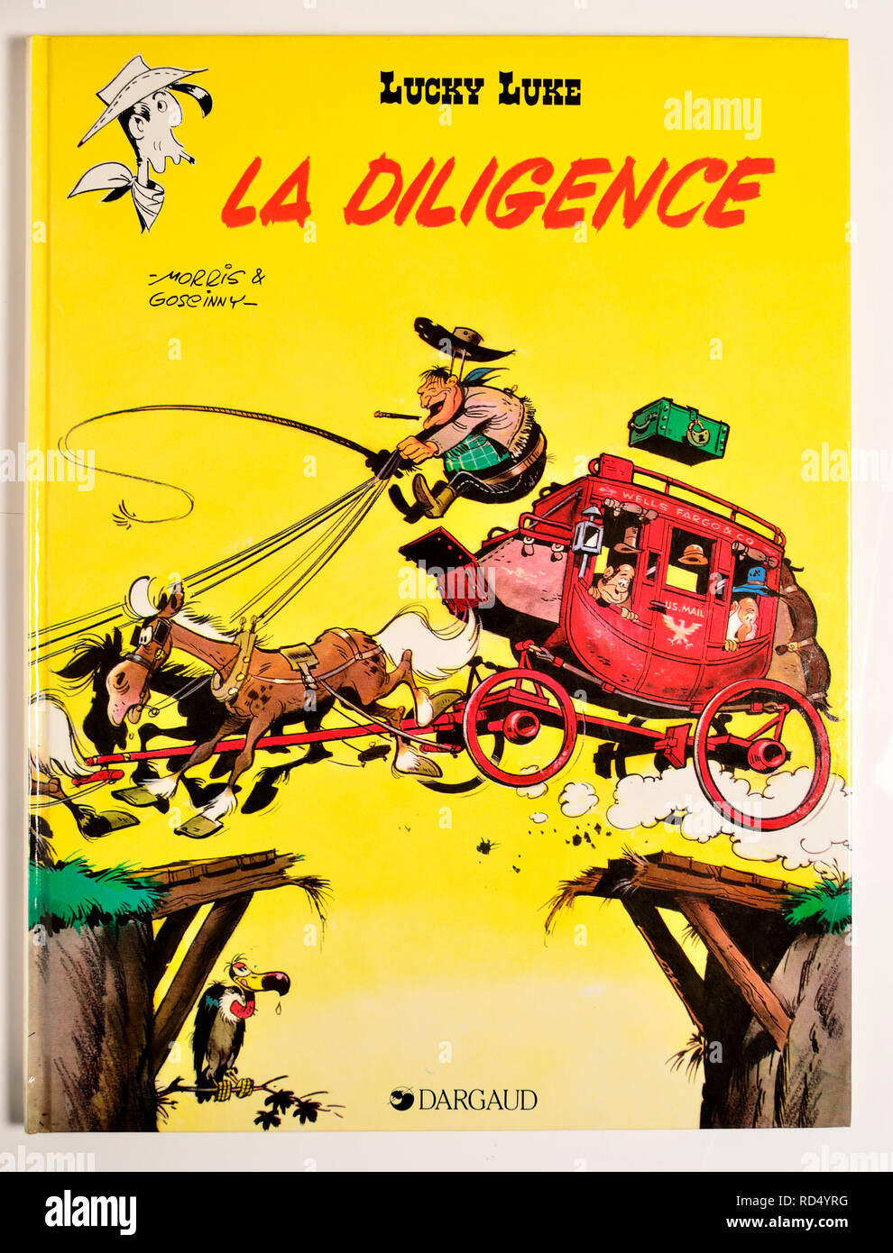 Cómic Lucky Luke - La diligencia (Stagecoach) Foto de stock
