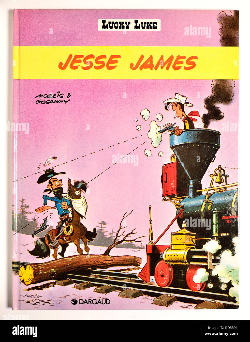 Cómic Lucky Luke - Jesse James Foto de stock