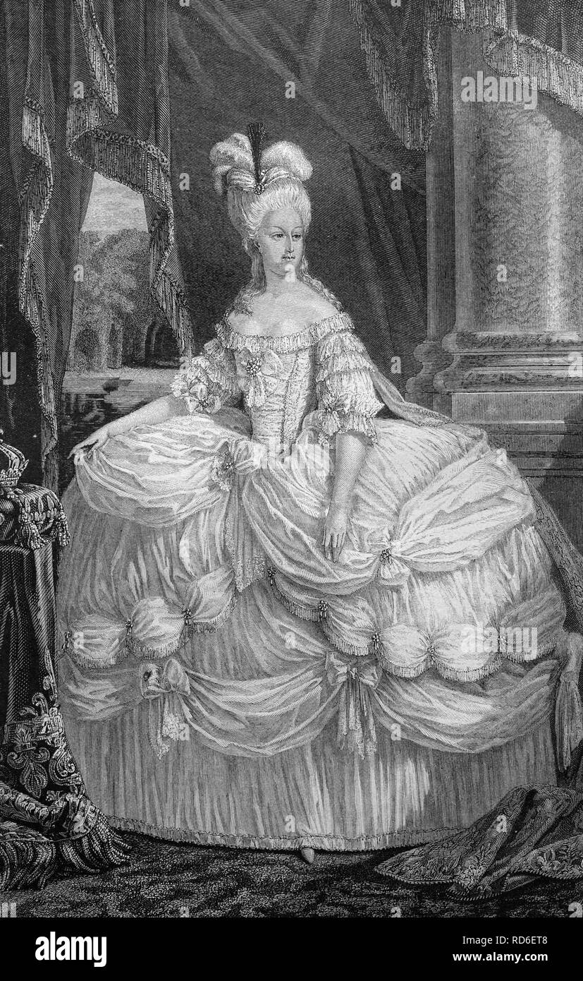 La reina María Antonieta de Francia, ilustración histórica circa 1893 Fotografía de stock Alamy