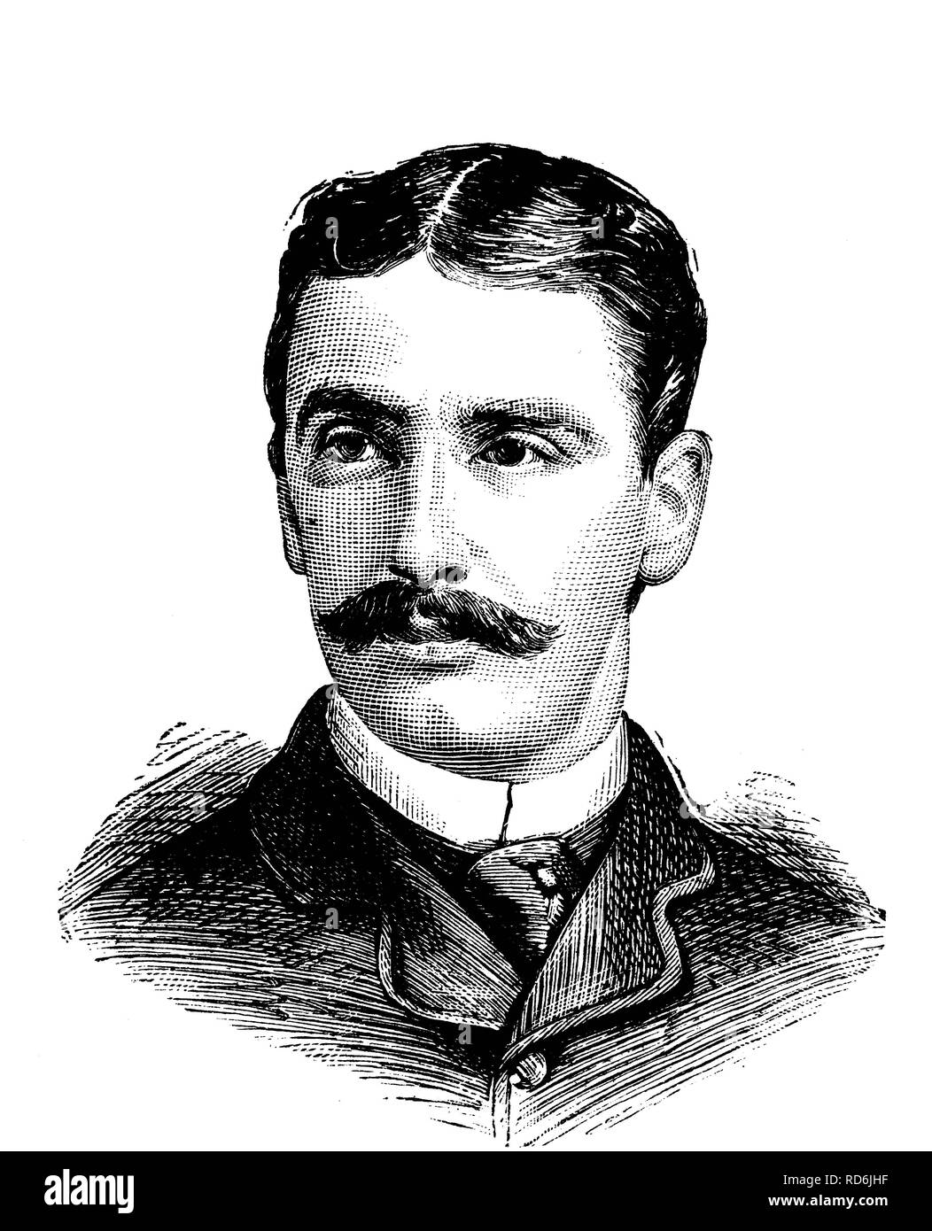 E. L. Brett, del Regimiento de Guardias escoceses, ilustración histórica, 1884 Foto de stock