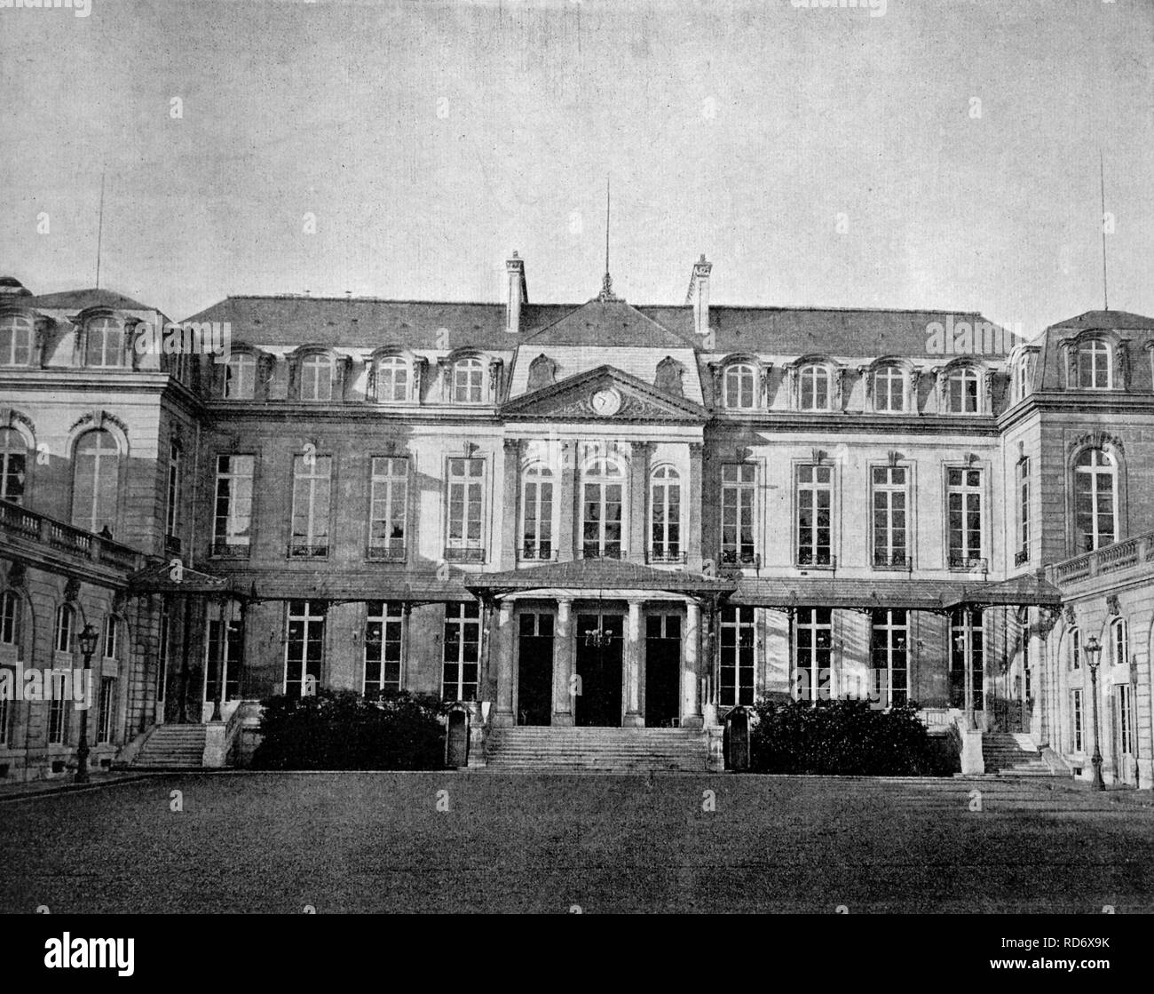 A principios de Autotype del Palacio del Elíseo, en París, Francia, 1880 Foto de stock