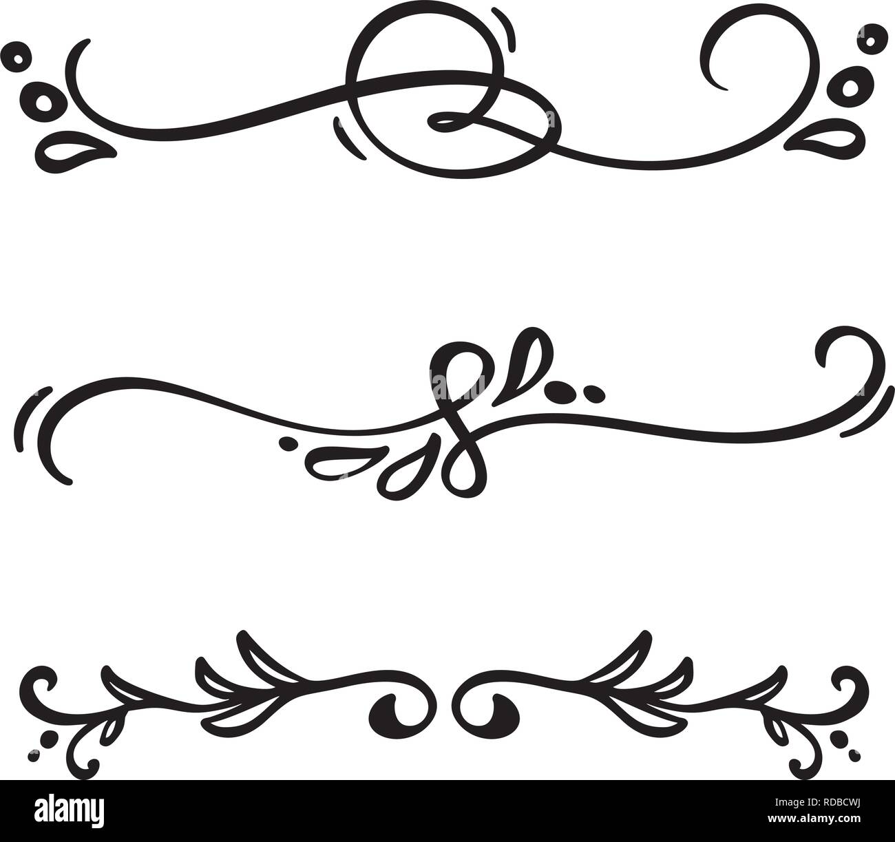 Vector Vintage Elegante Linea De Divisores Y Separadores Remolinos Y Esquinas Adornos Decorativos Lineas De Elementos De Diseno Floral De Filigrana Florecer Curl Ele Imagen Vector De Stock Alamy