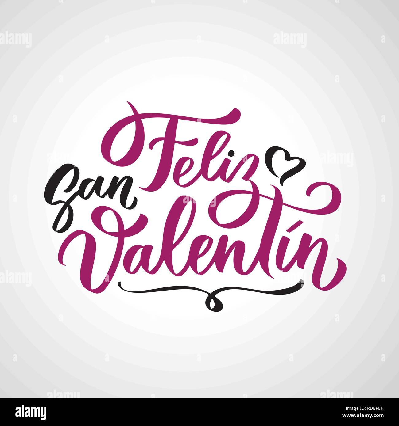 Feliz San Valentin Letras Manuscritas En Español El Día De