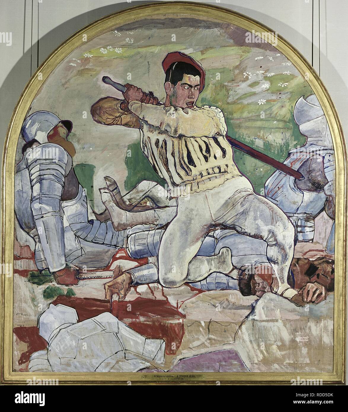 Dietegen cubriendo el Retiro (el retiro de Marignano). Museo: Musée d'art et d'histoire, Genf. Autor: Ferdinand Hodler. Foto de stock