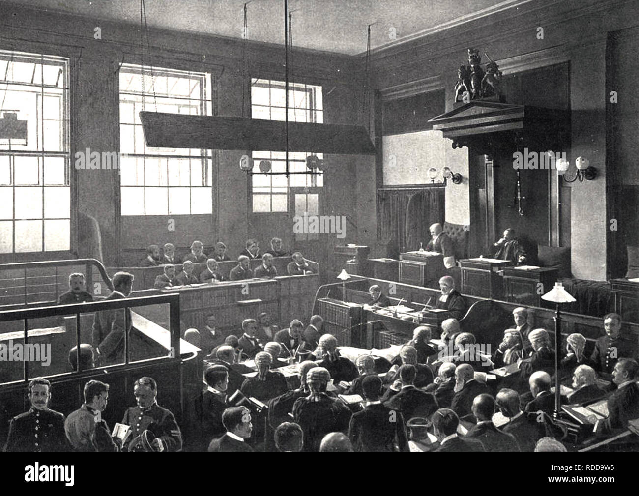 OLD BAILEY Interior del tribunal acerca de Londres 1898 Foto de stock