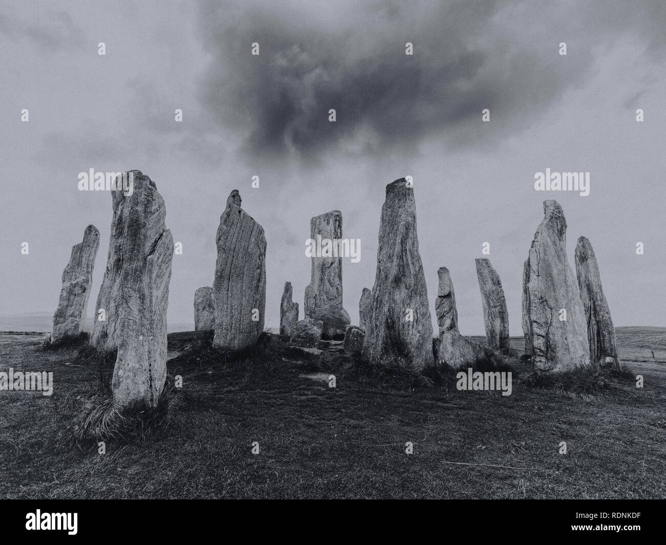 Callanish Standing Stones, Calanais, Lewis y Harris, Hébridas Exteriores, Escocia, Reino Unido Foto de stock