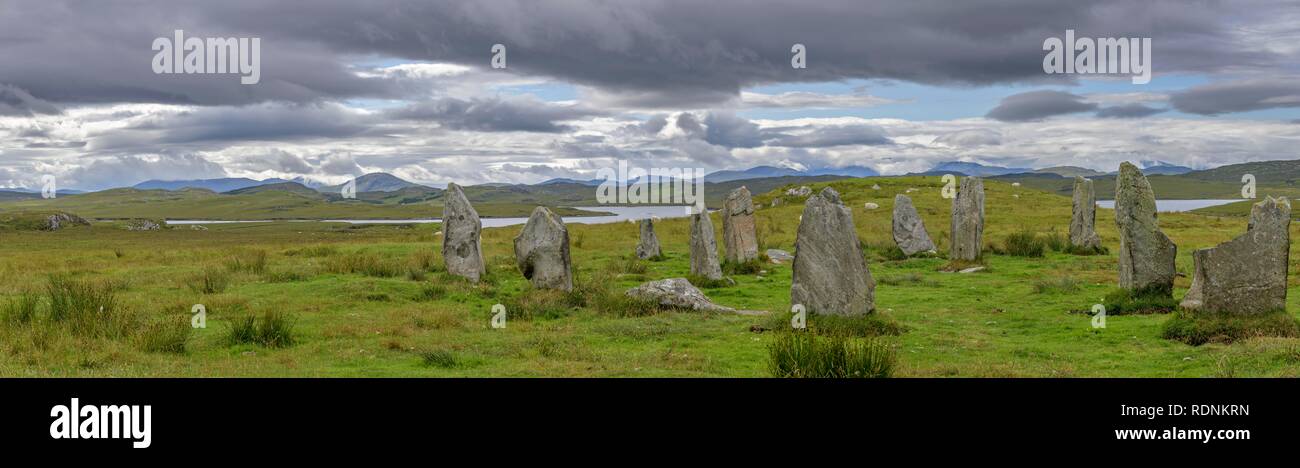 III Callanish Standing Stones, Calanais, Lewis y Harris, Hébridas Exteriores, Escocia, Reino Unido Foto de stock