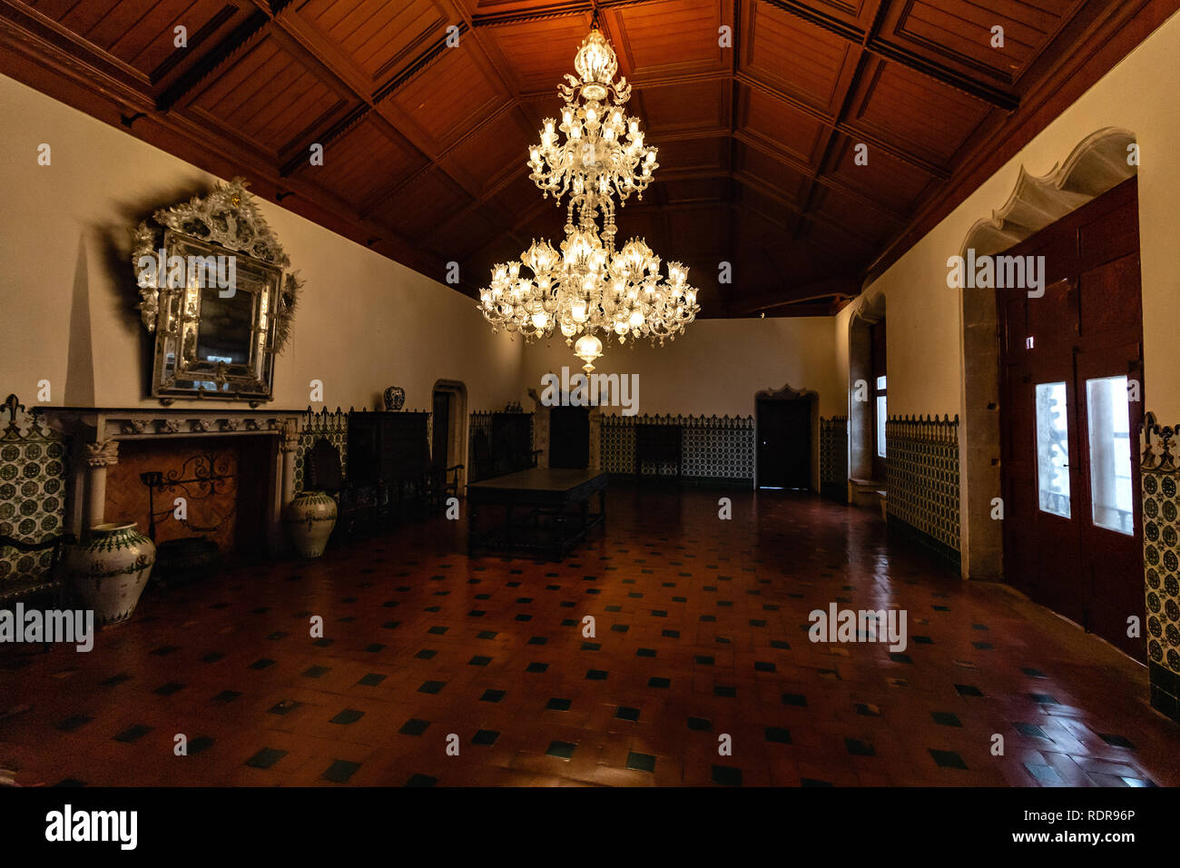 Palacio Nacional de Sintra interior, hall, Portugal Foto de stock