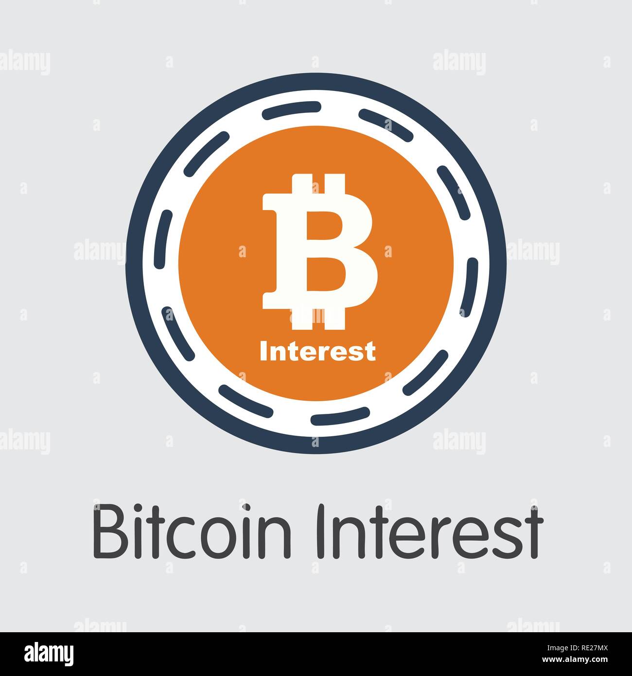 BCI - Interés Bitcoin. El icono de dinero o emblema de mercado. Ilustración del Vector