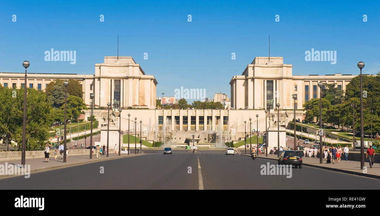 Palais de Chaillot y los jardines de Trocadero, París, Francia, Europa Foto de stock