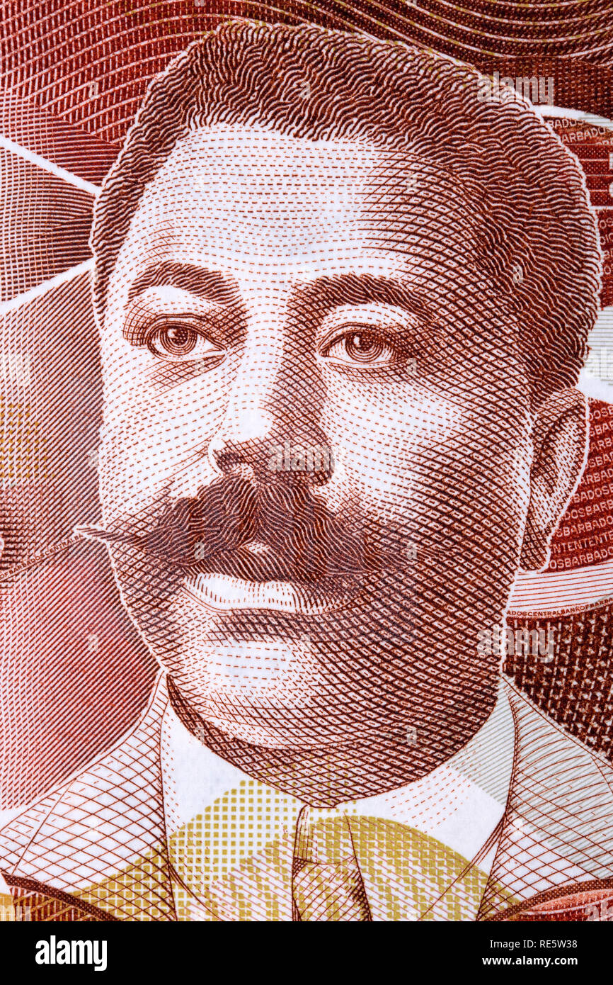 Charles Duncan O'Neal retrato de dólares de Barbados Foto de stock