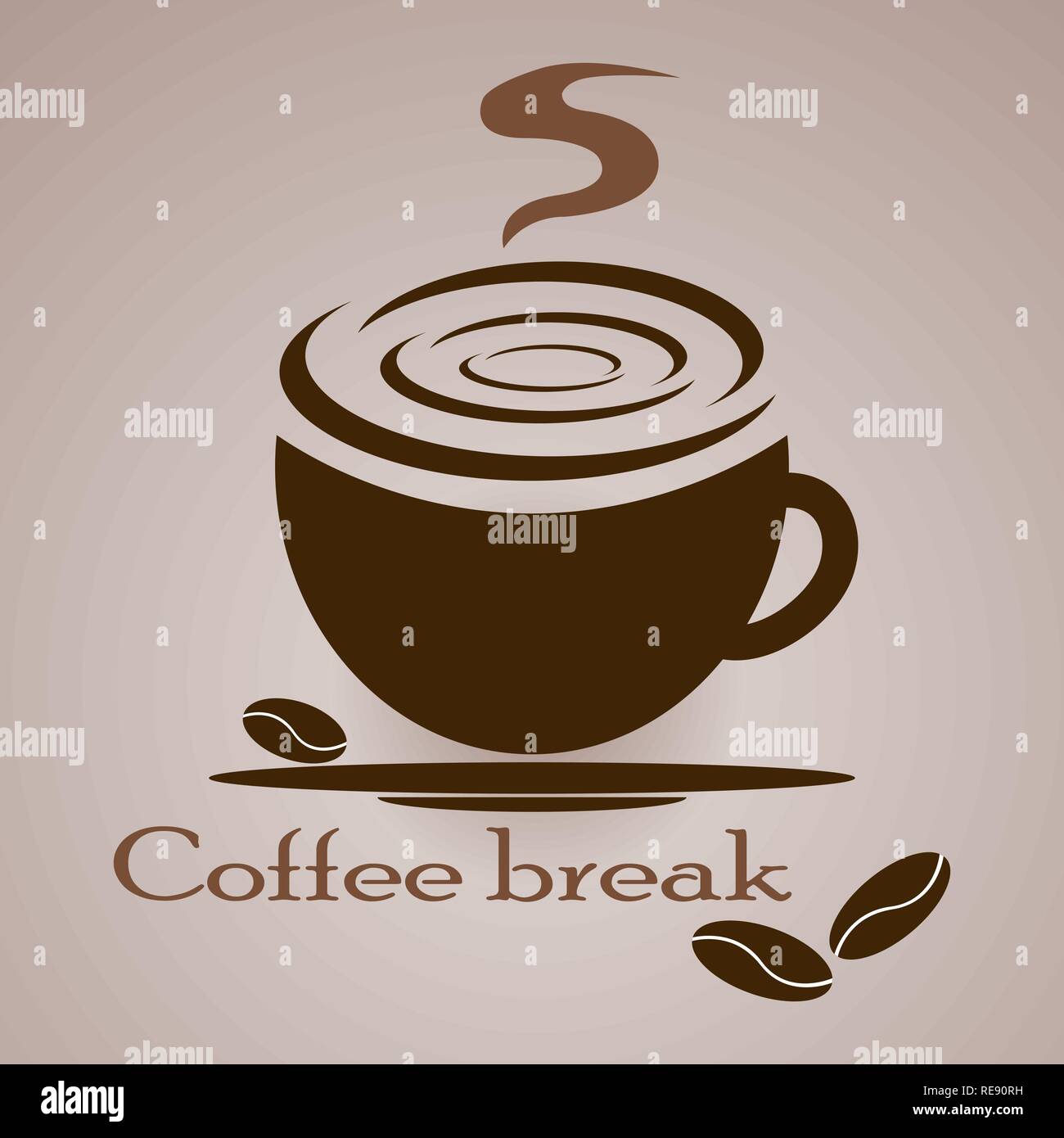 Esquema de taza caliente, café aromático. Ilustración vectorial EPS10. Ilustración del Vector