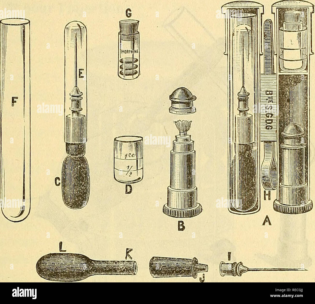 . Comptes rendus des séances de la Société de biologie et de ses filiales. La biología. SÃANCE du 6 avril 299 na©cessaire de chasser sous la peau tout hijo contenu. Ajoutons aussi que, l'ONU de ses élí©ments étant en caoutchouc, lequel est dans le chloroforme soluble, les graisses et la térébenthine, sustancias ces pour ne- ront y être introduites. Aussi-Nous n'avons pas la prétensión de león sub- stituer dans tous les cas à la seringue de Pravaz, mais seulement de mettre dans la main du praticien instrumento onu qui lui permette de. FlG. 1. l'pratiquer hypodermique inyección Salomé (morfina Foto de stock