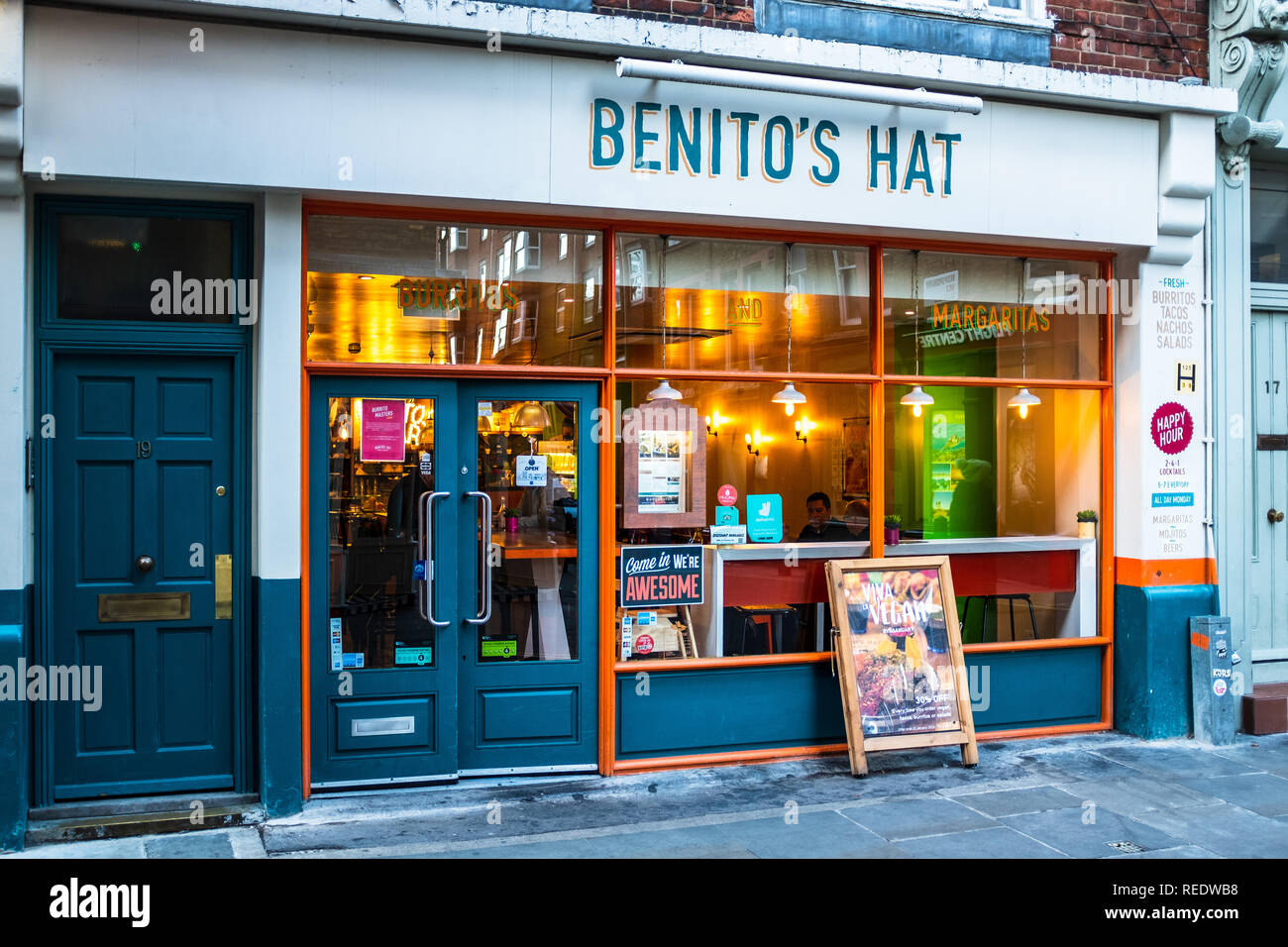 Benitos Hat - una rama de la temática mexicana Benitos Hat cadena de restaurantes en Londres Foto de stock