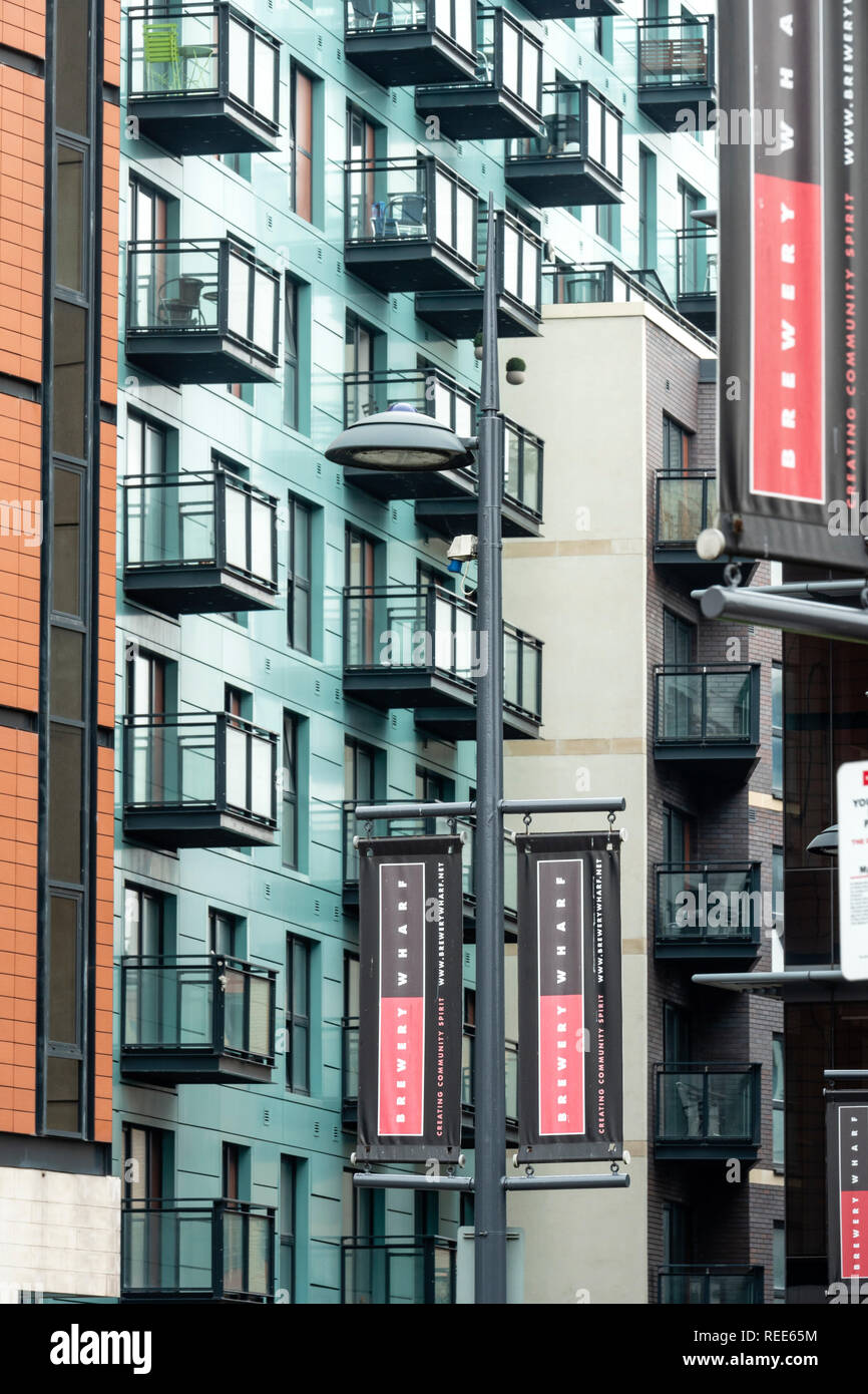 El Brewery Wharf Leeds, West Yorkshire, Inglaterra Foto de stock