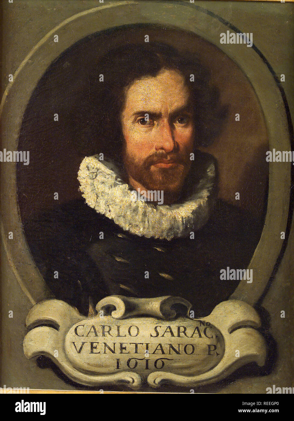 Carlo Saraceni (1579 - 1620), pintor italiano autorretrato Foto de stock