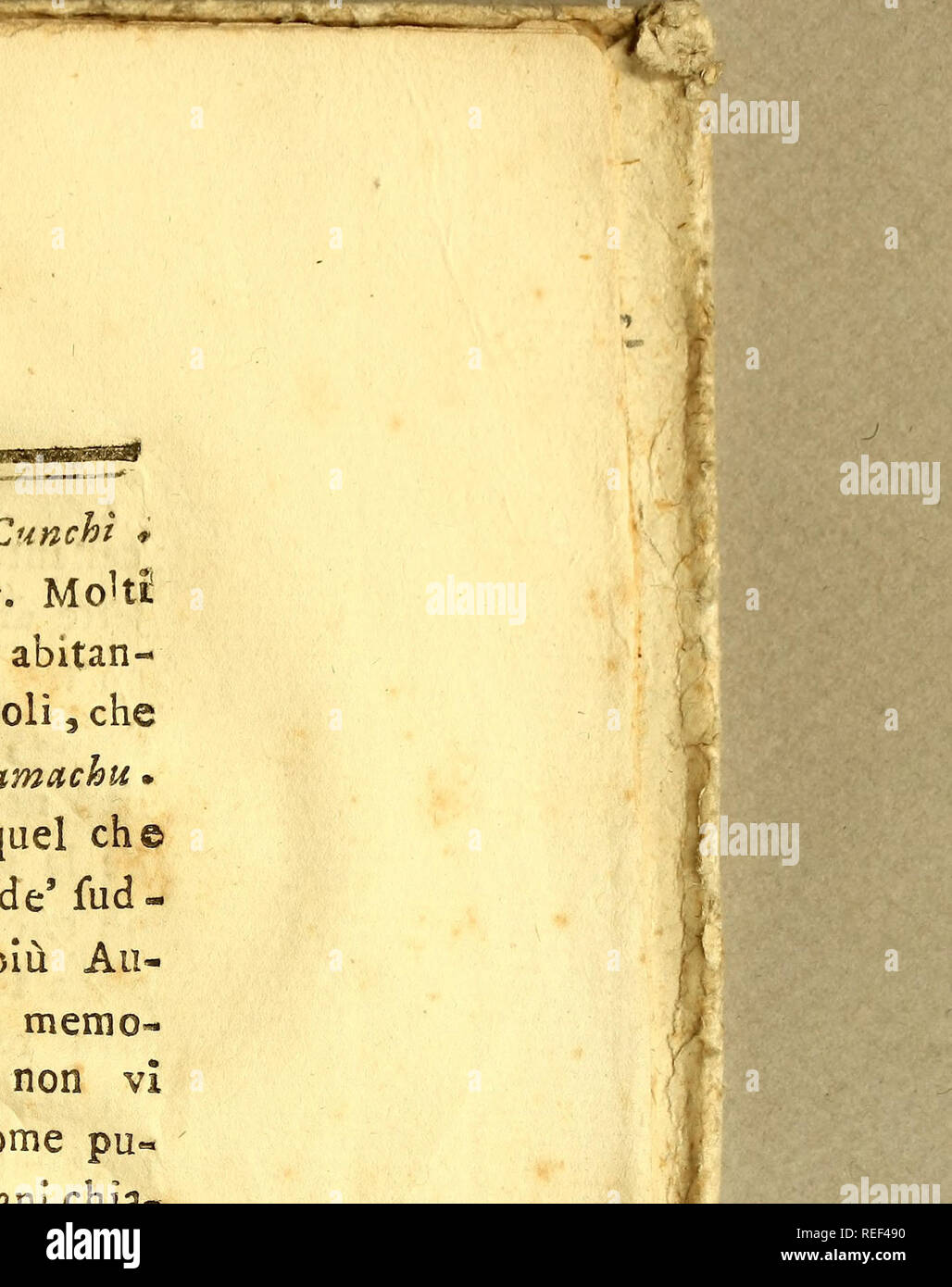 . Compendio della storia geografica, naturale e civile del regno del Chile. Historia natural; mapuche; Indian lingüística; Pie de imprenta 1776. )( 243 )( Legg. Pehuènches ; e Onu. 63. Giunchi : Legg. Ornchì ; par*. JìI> /*/. 119. Â". IP. #** X8--- fi pervadono Amot Moki, che la bella carnagione degli abitan- ti di Ordenanza* abbia origine da' prigioni Spagnuolì ; che vi le vittorie rimafero copo del Toqui Paillamachu. Ma e' è anu ra, ione , che Díaz¬ftrugge , por quel eh© mi pía r^querV opinione. La maggior parte de'ad- detti prigioni fu confinata nelle Provincie più todos- ibali degli Arauca Foto de stock