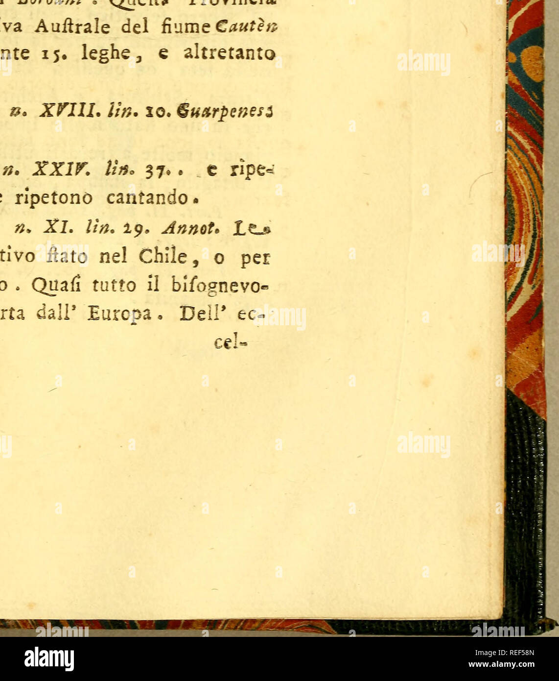 . Compendio della storia geografica, naturale e civile del regno del Chile. Historia natural; mapuche; Indian lingüística; Pie de imprenta 1776. ce!-. Por favor tenga en cuenta que estas imágenes son extraídas de la página escaneada imágenes que podrían haber sido mejoradas digitalmente para mejorar la legibilidad, la coloración y el aspecto de estas ilustraciones pueden no parecerse perfectamente a la obra original. Molina, Giovanni Ignazio, 1740-1829. Bolonia MDCCLXXVI. : Nella Stampería di S. Tommaso d'Aquino Foto de stock