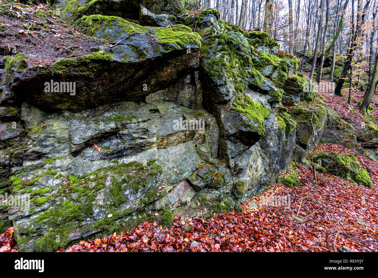 Felsen und Gesteine Steinachtal im Foto de stock