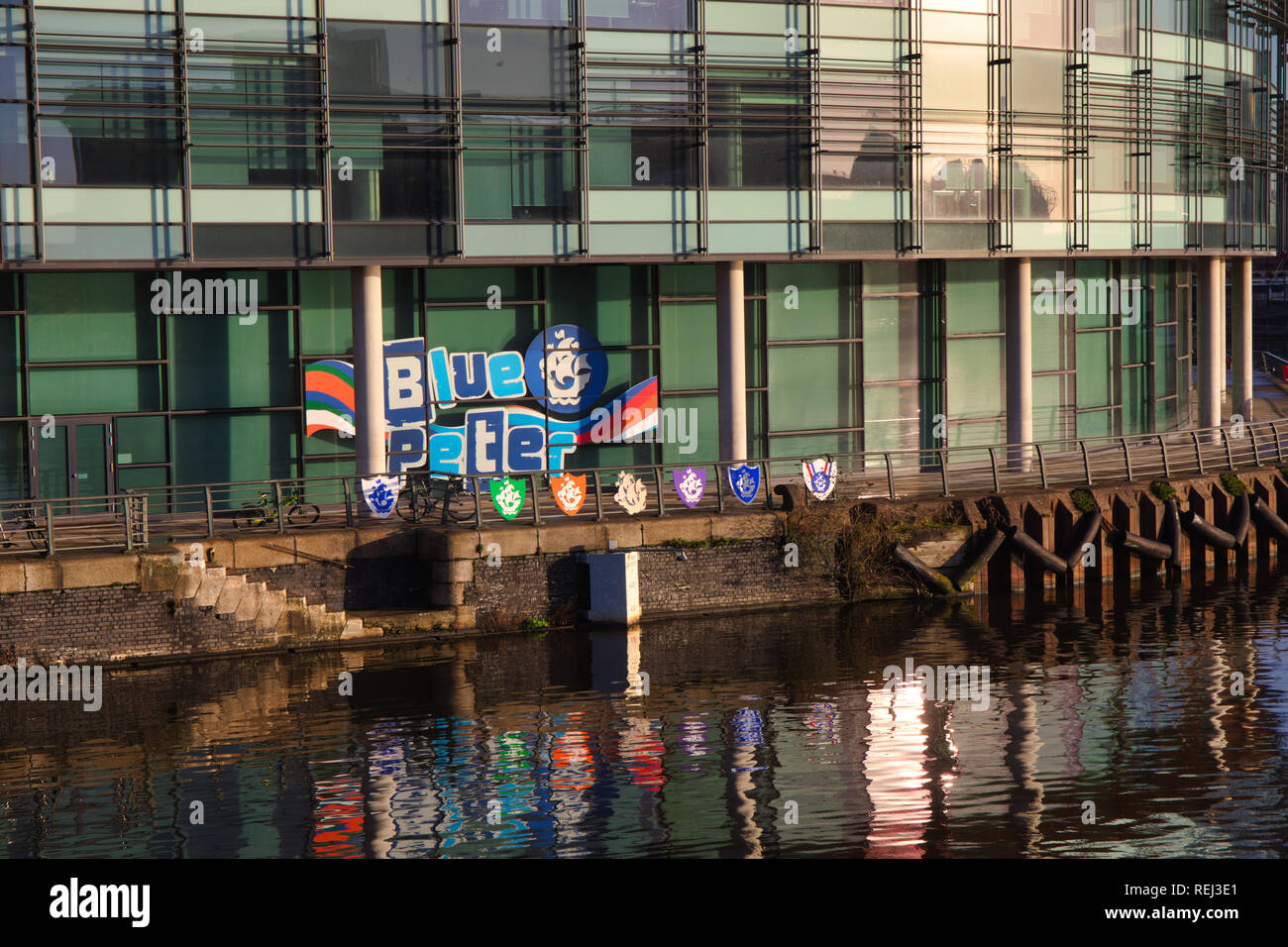 Bridge House donde Azul Peter es producida, Salford Quays, la ciudad de Salford, Greater Manchester, Inglaterra Foto de stock