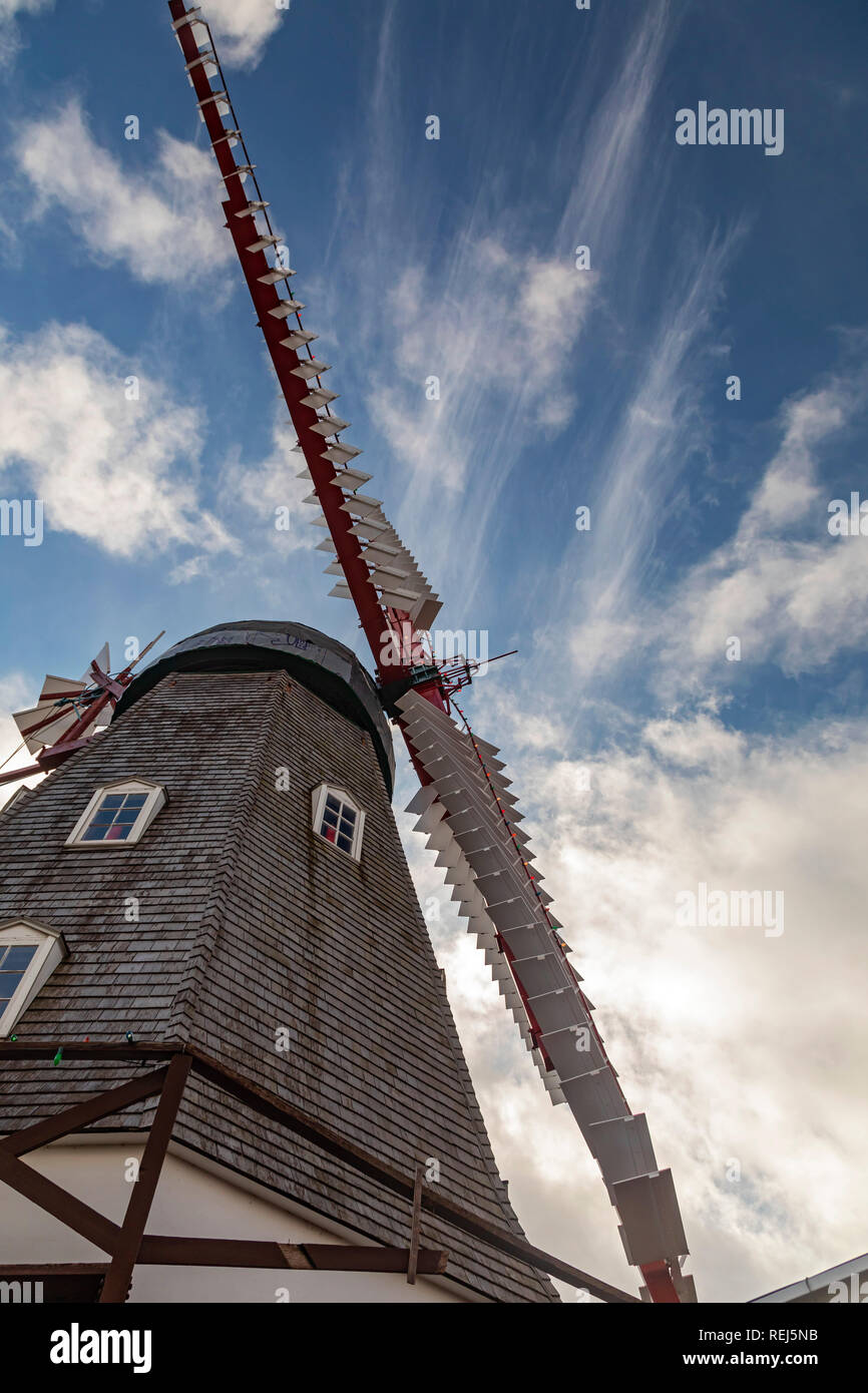 Cuerno de alce, Iowa - El molino de viento daneses, construido en 1848 en Dinamarca y traído a Iowa en 1975. Esta comunidad rural afirma ser el mayor settl danés Foto de stock
