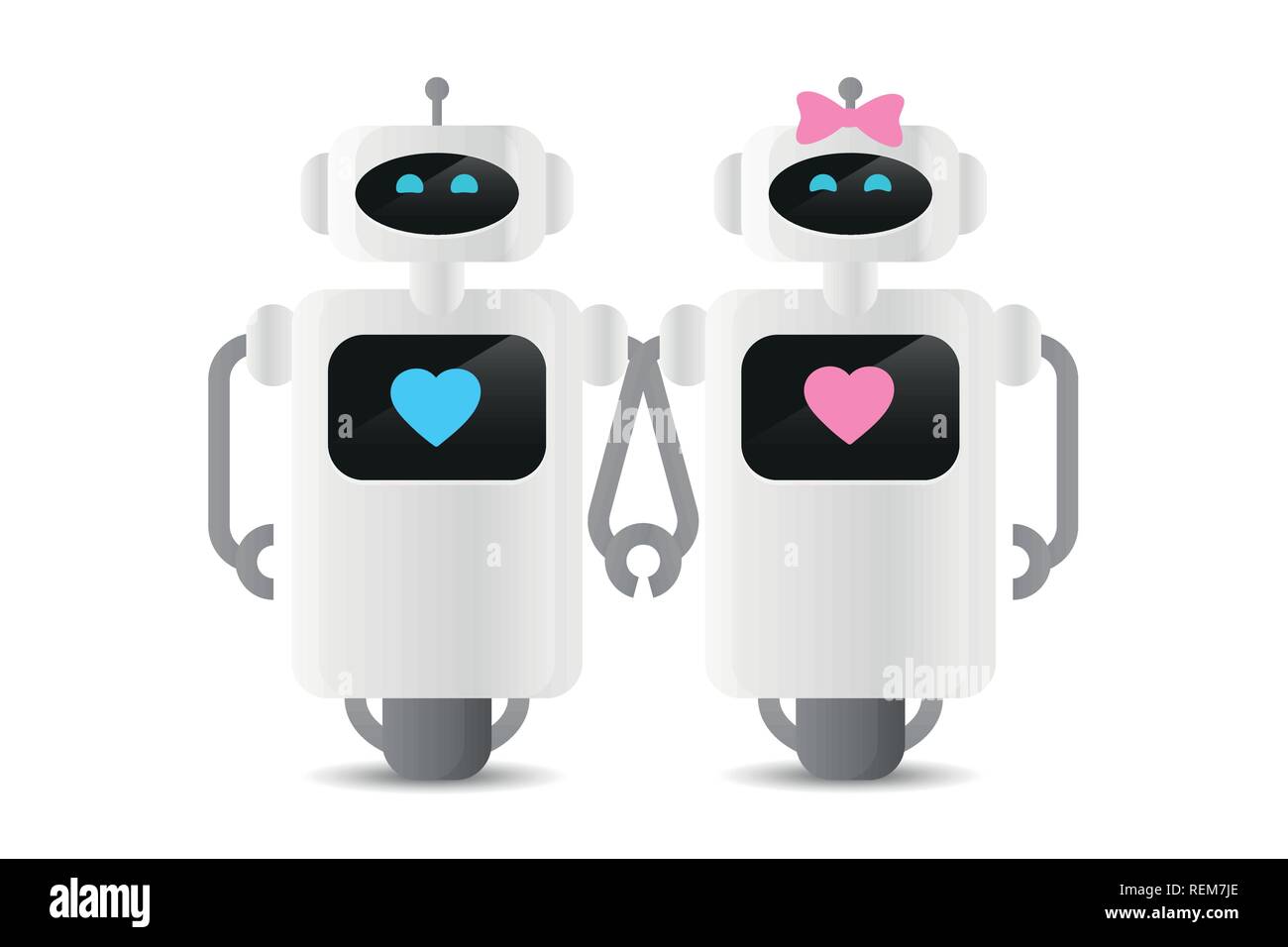 Pareja de robot Boy y Girl in love ilustración vectorial EPS10 Imagen  Vector de stock - Alamy