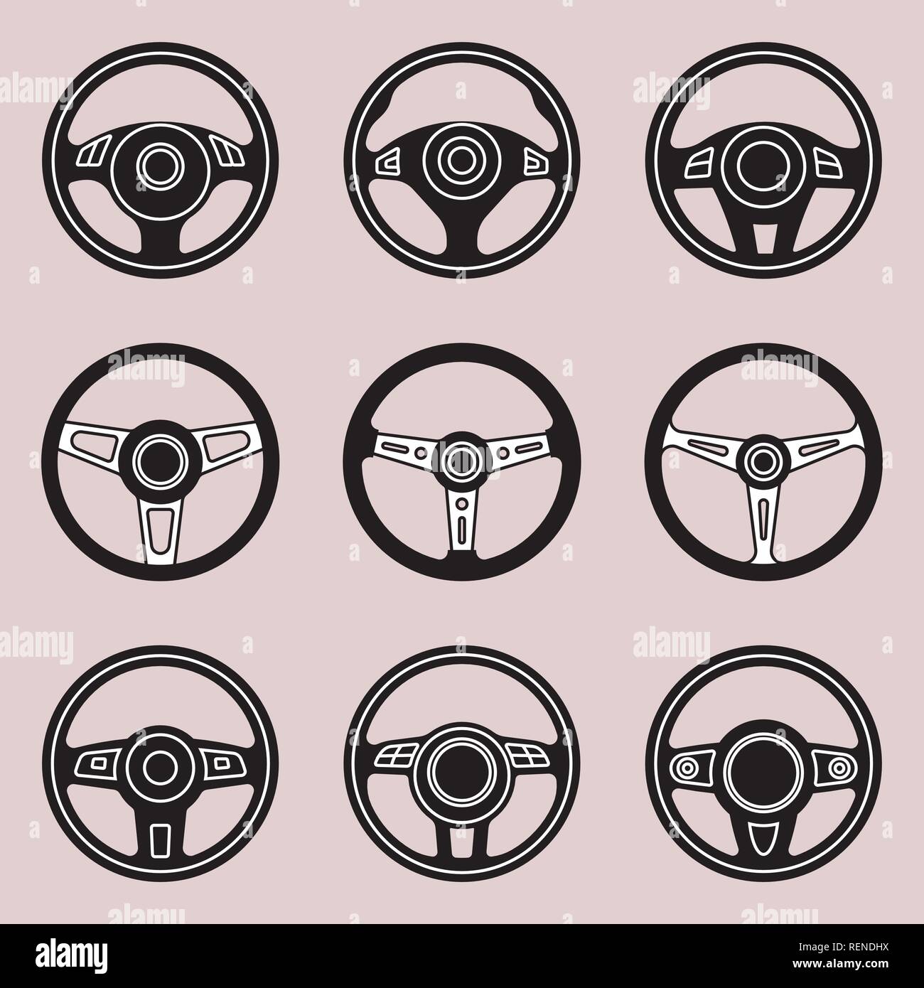 icono de volante de coche, estilo de contorno 14680955 Vector en