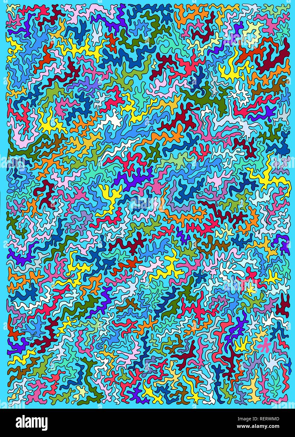 Papel de envolver, papel tapiz, patrones abstractos, superficies coloridas, fondo azul, Alemania Foto de stock