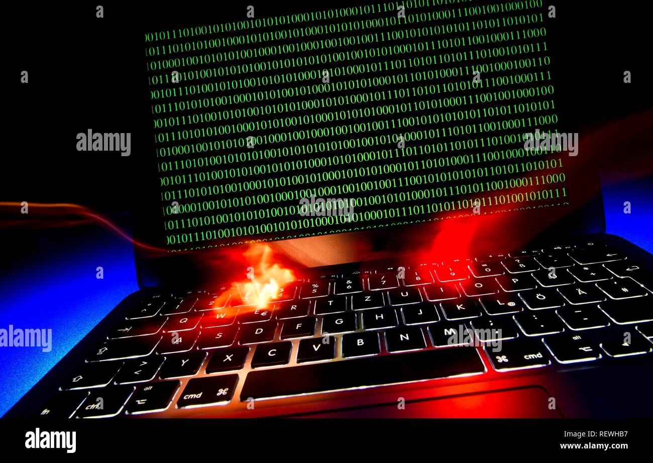 Imagen símbolo de la ciberdelincuencia, delitos informáticos, protección de datos, Baden-Württemberg, Alemania Foto de stock