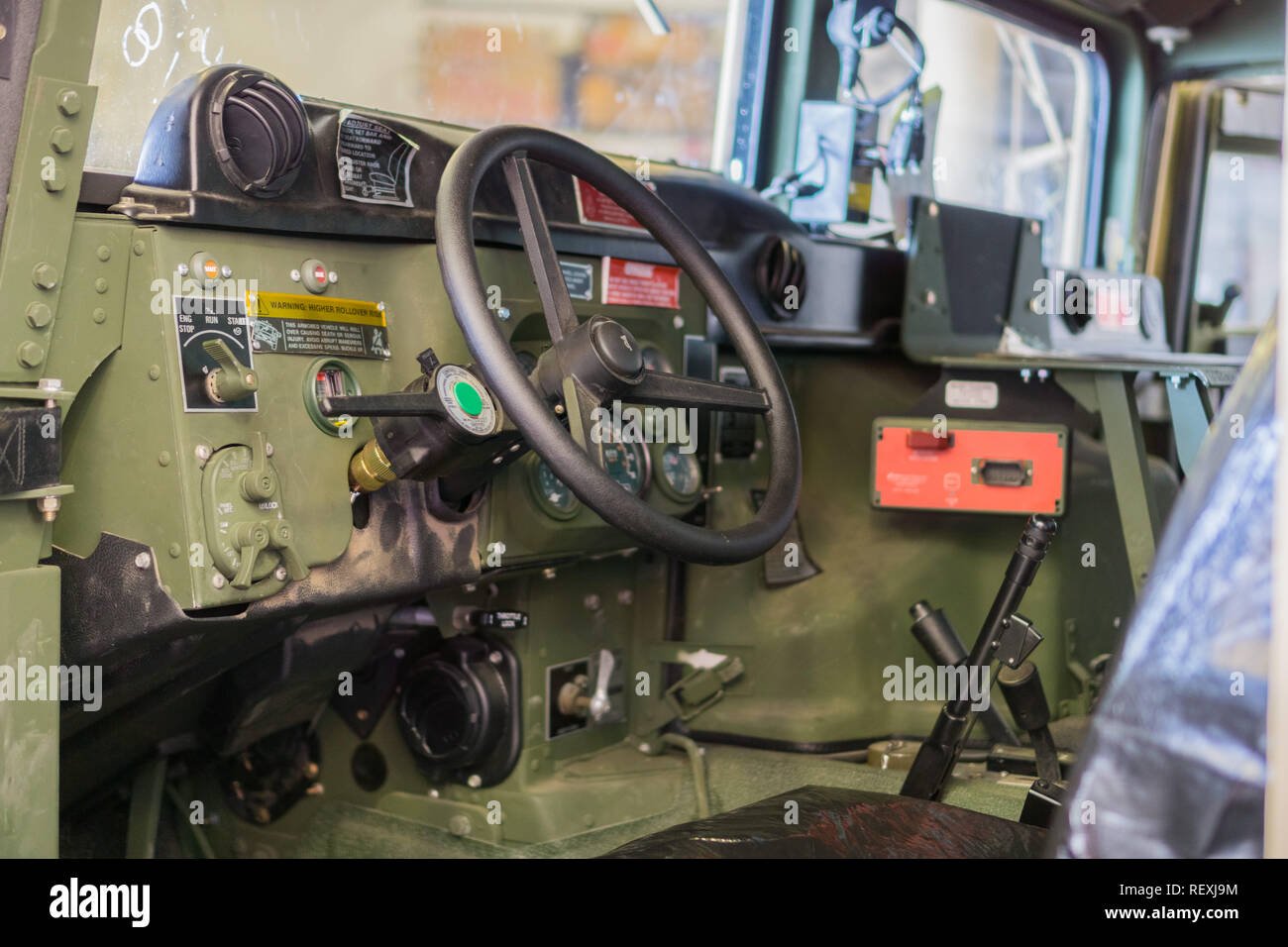 Octubre 7, 2017 San Francisco/CA/EE.UU. - En el interior de un vehículo militar blindado Foto de stock