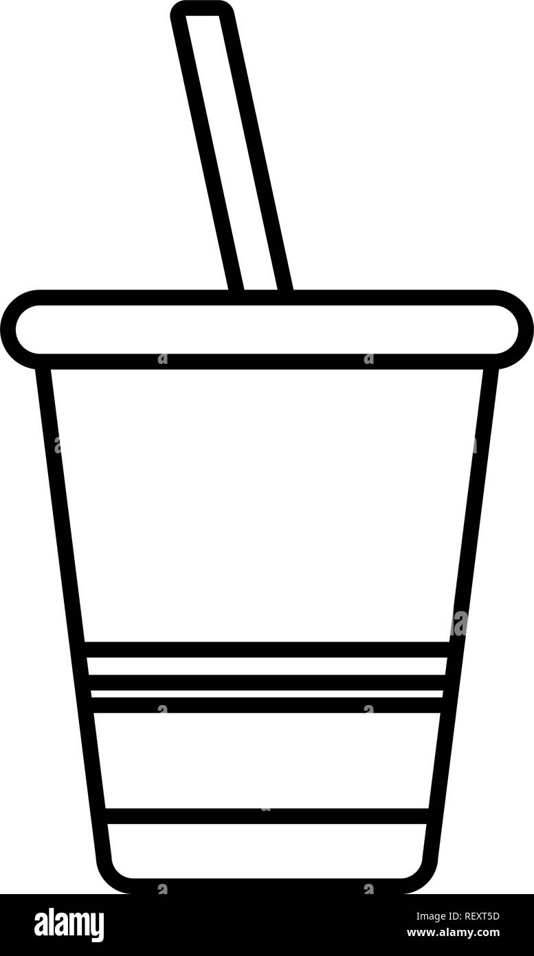 Vaso de plástico con diseño ilustración vectorial de paja Imagen Vector de  stock - Alamy
