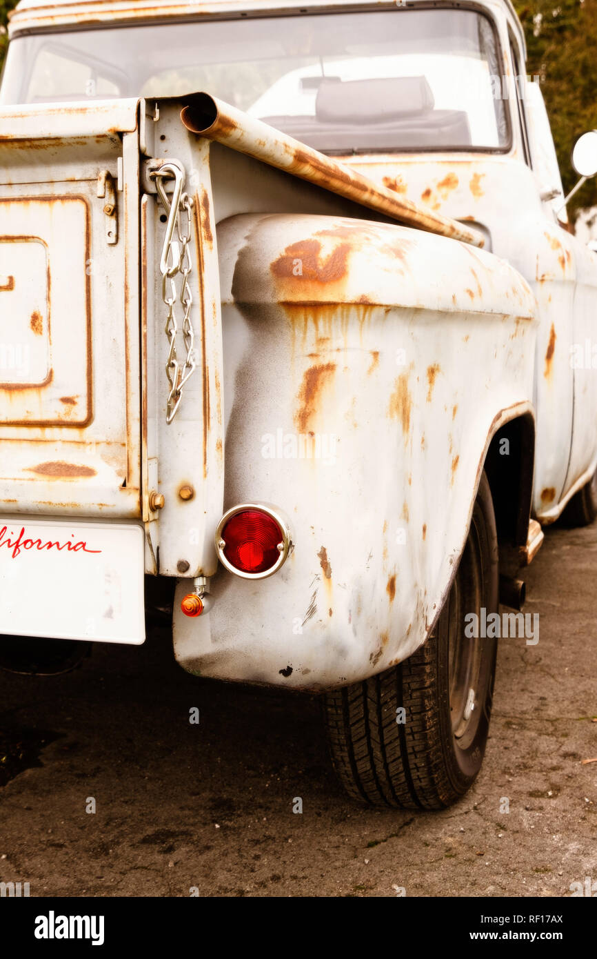 'Americana' tepside camioneta en Bicester Heritage Centre. Enero de 2019 Foto de stock