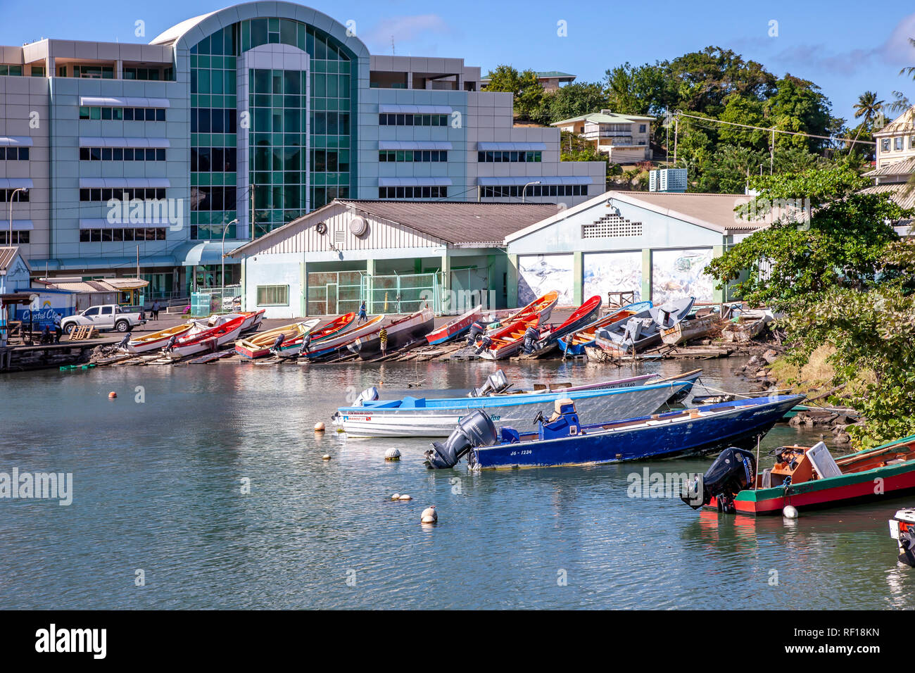 Castries Santa lucía una de las Islas de Barlovento en el Caribe. Foto de stock
