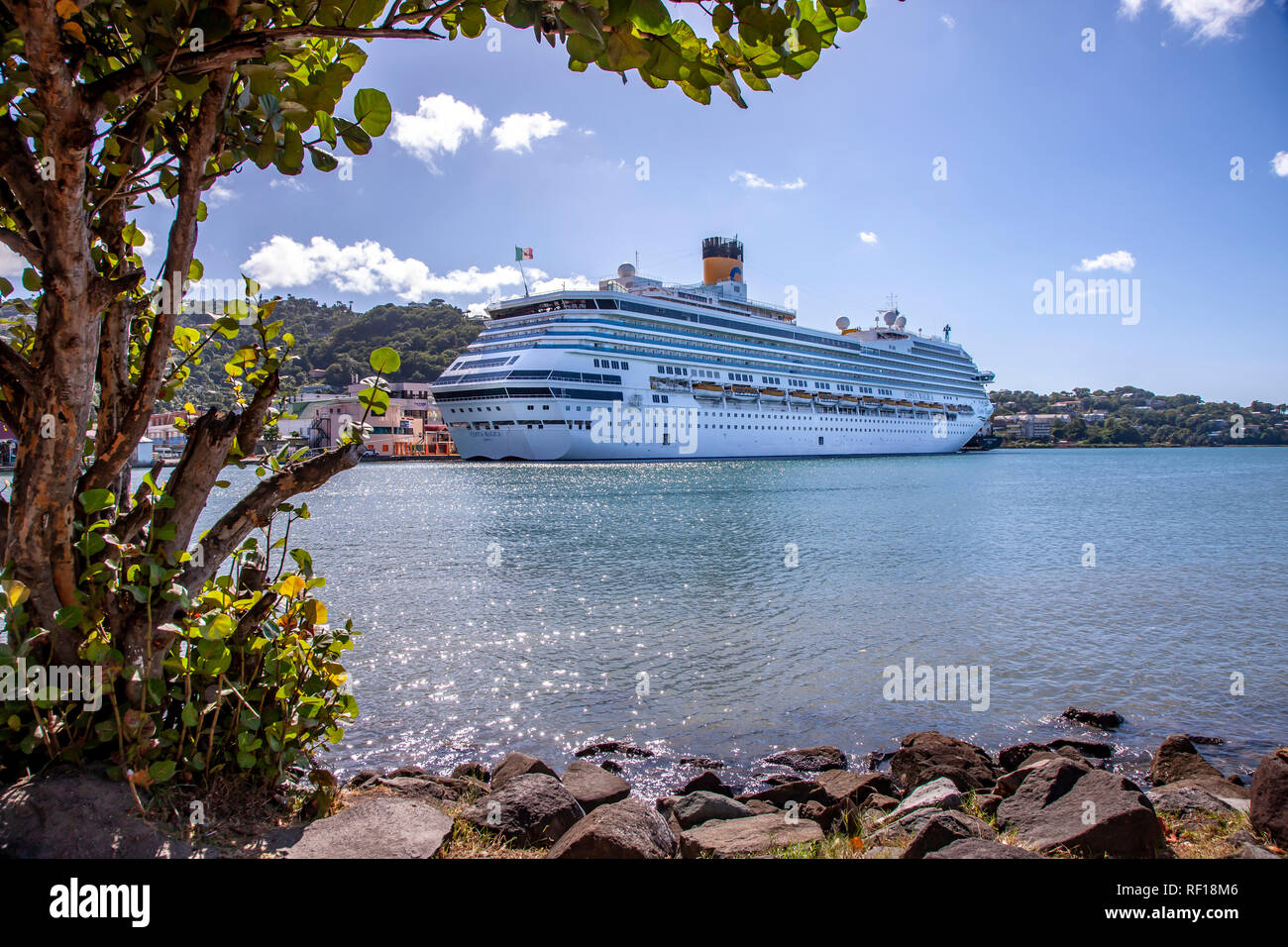 Castries Santa lucía una de las Islas de Barlovento en el Caribe. Foto de stock