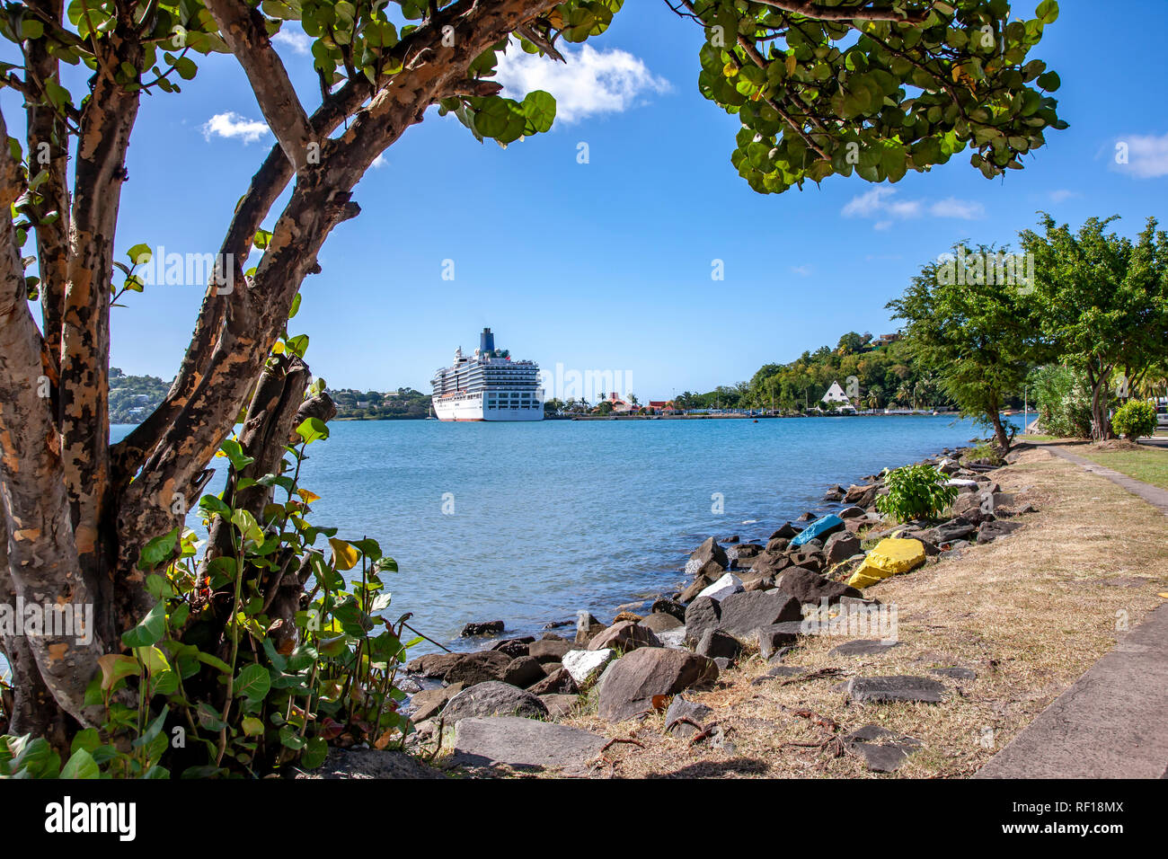 Castries Santa lucía una de las Islas de Barlovento en el Caribe. Foto de stock