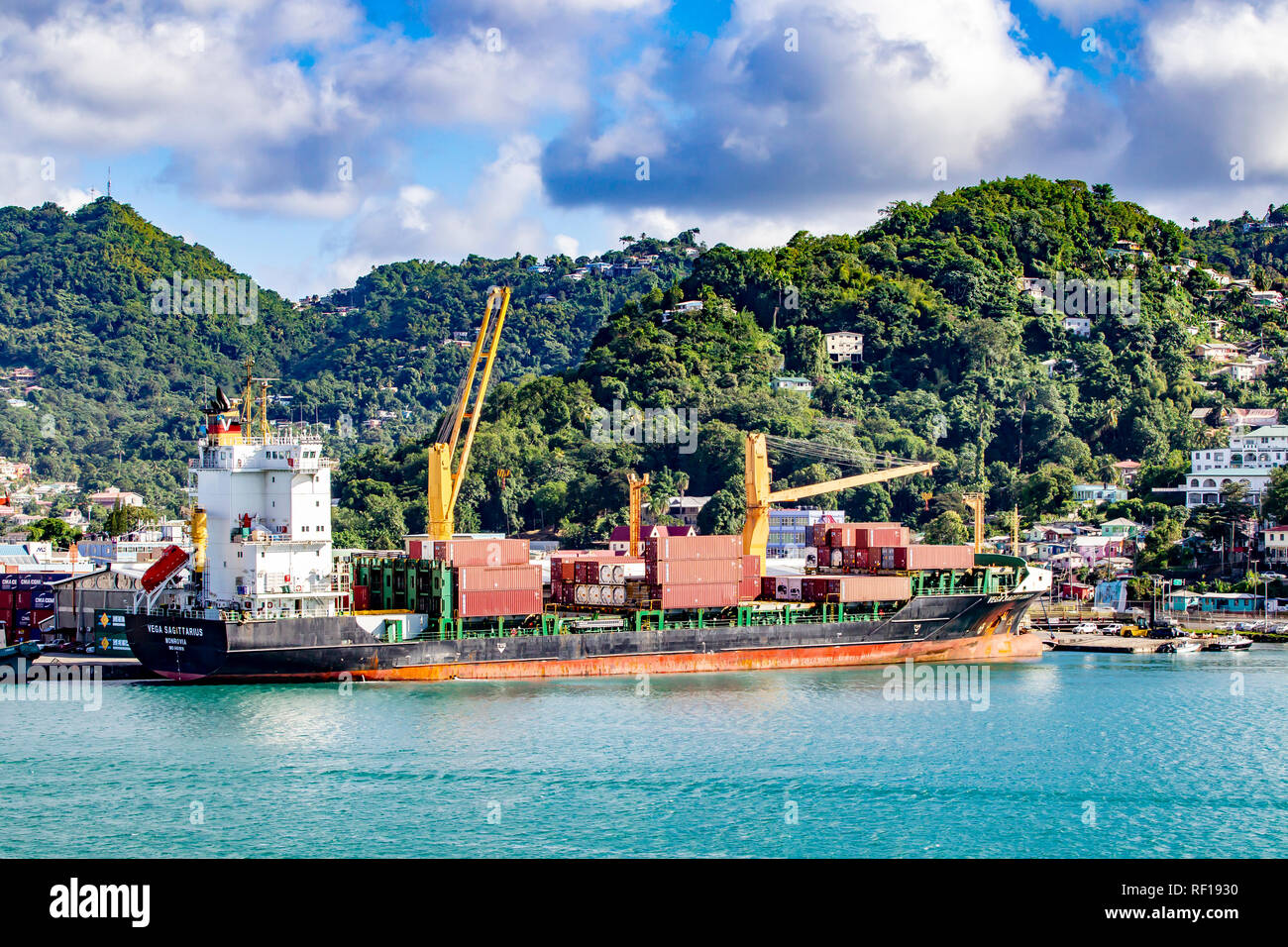 Castries Santa lucía una de las Islas de Barlovento en el Caribe. Foto de stock