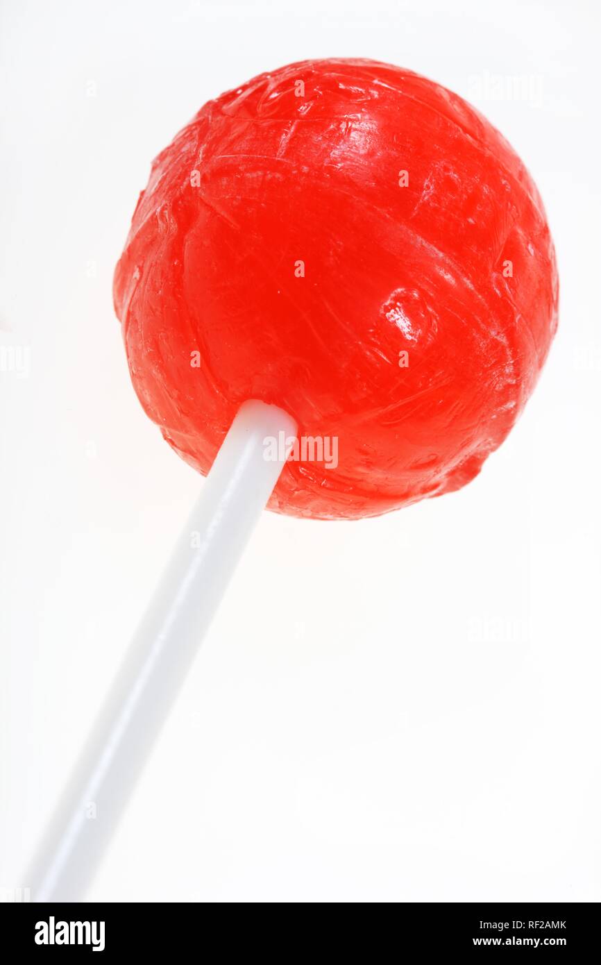 Lollipop dulce, rojo sucker Foto de stock