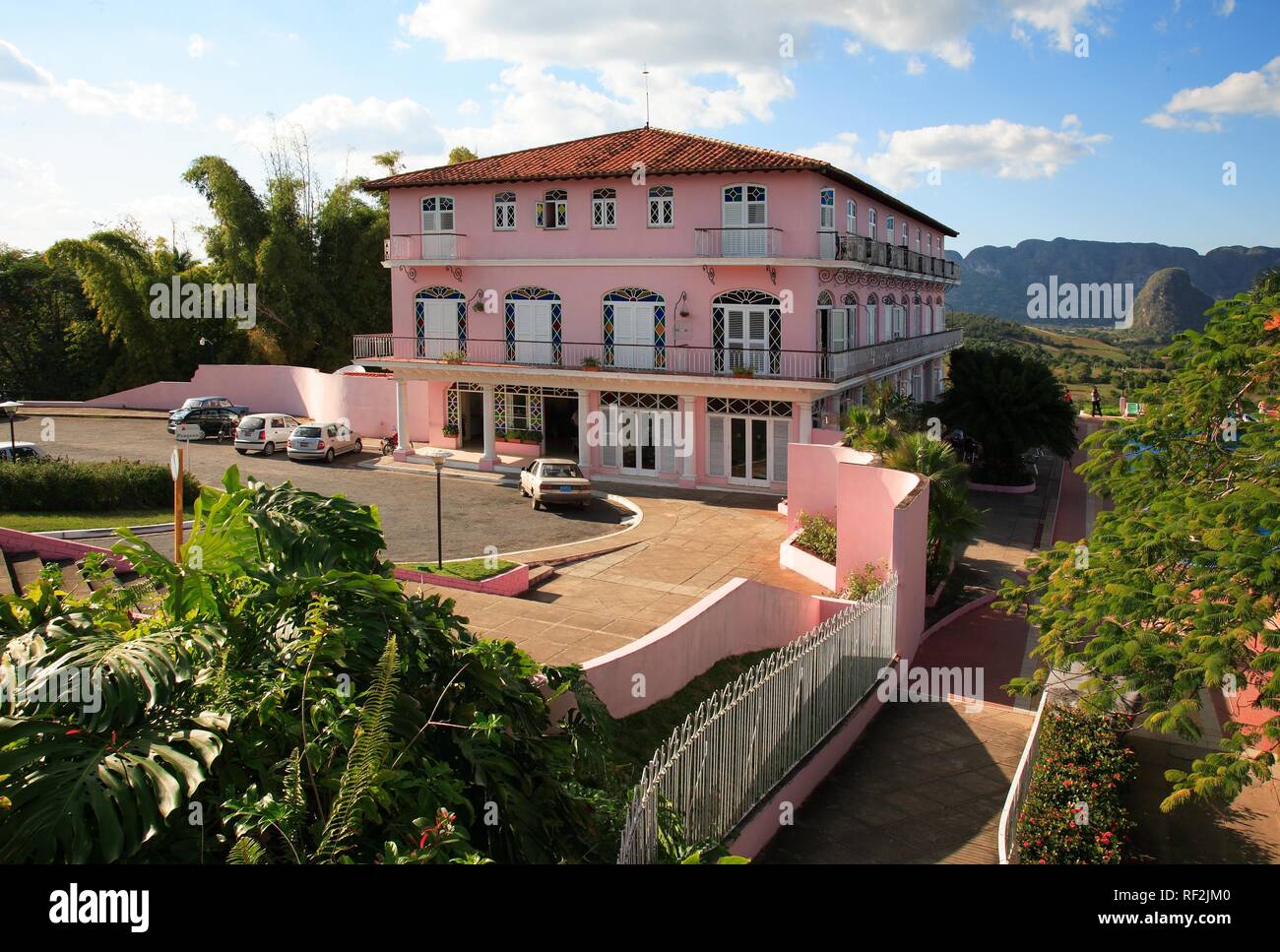 Hotel jazmines en el Valle de Viñales, en el oeste de Cuba, El Caribe Foto de stock