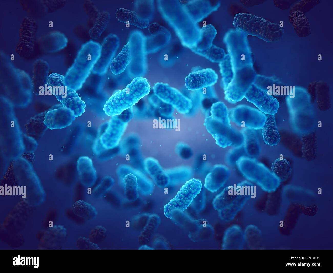 Las bacterias patógenas, la epidemia de infección bacteriana Foto de stock