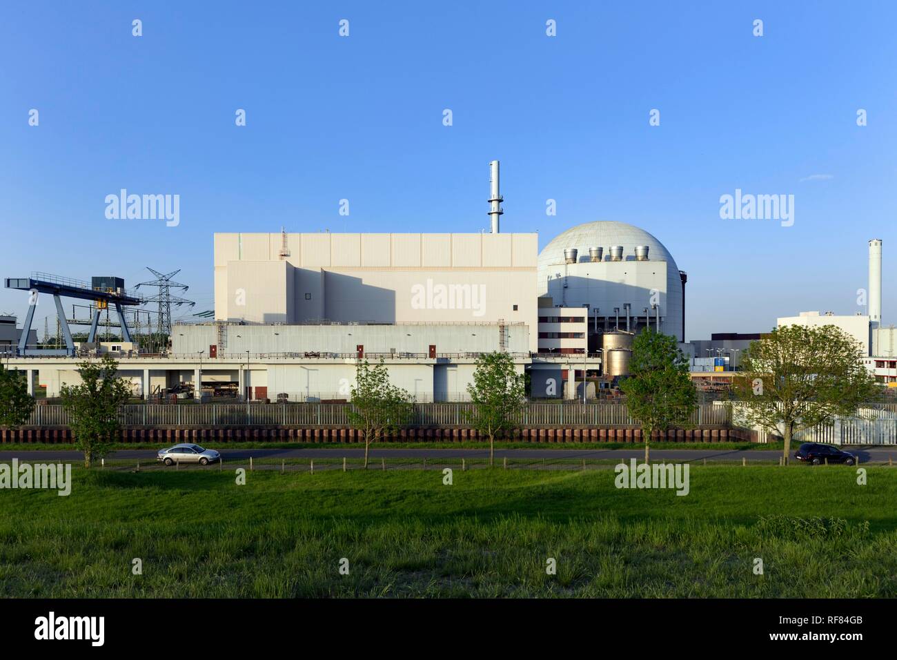 La planta de energía nuclear de Brokdorf, Brokdorf, distrito de Steinburg, Schleswig-Holstein, Alemania Foto de stock