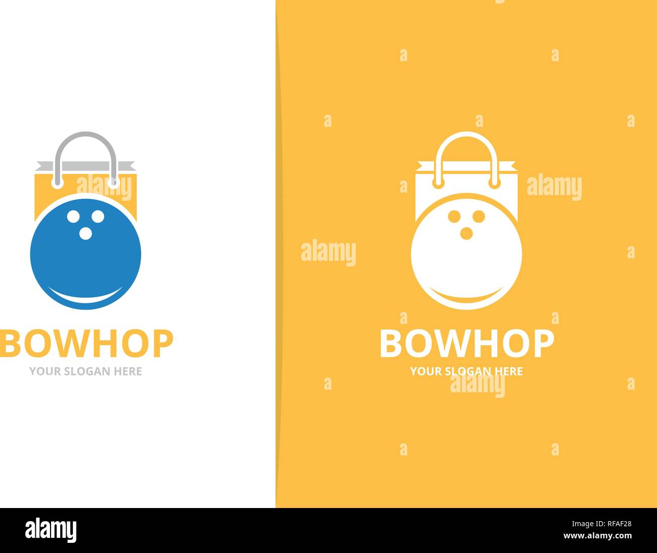 Vector logo tienda bowling y combinación. Juego y venta Símbolo o icono.  Mercado único y kegling logotipo plantilla de diseño Imagen Vector de stock  - Alamy