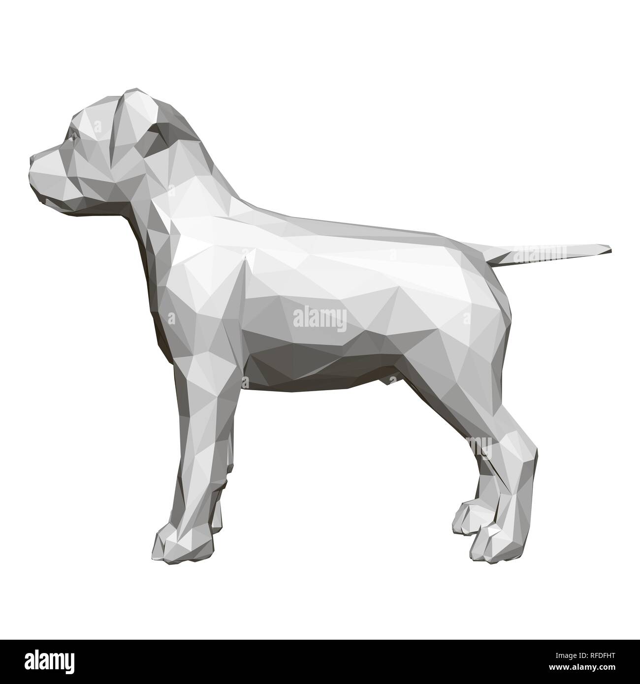3D perro poligonal. Vista lateral. Figura geométrica de un perro. Bull  Terrier ilustración vectorial Imagen Vector de stock - Alamy