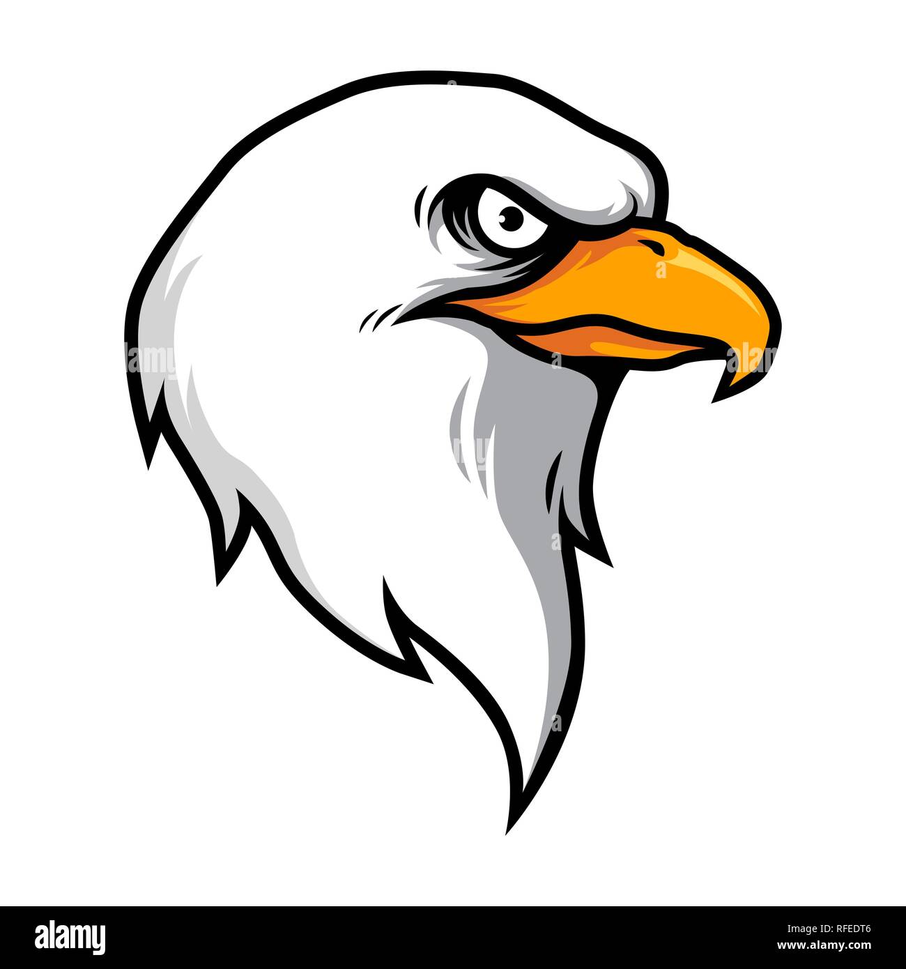 Cabeza de águila mascota Ilustración Vector en el estilo de dibujos  animados Imagen Vector de stock - Alamy